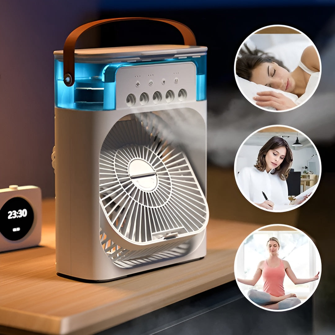 Tragbarer Luftkühler- Kompakt & Tragbar mit Luftbefeuchter - Tischventilator