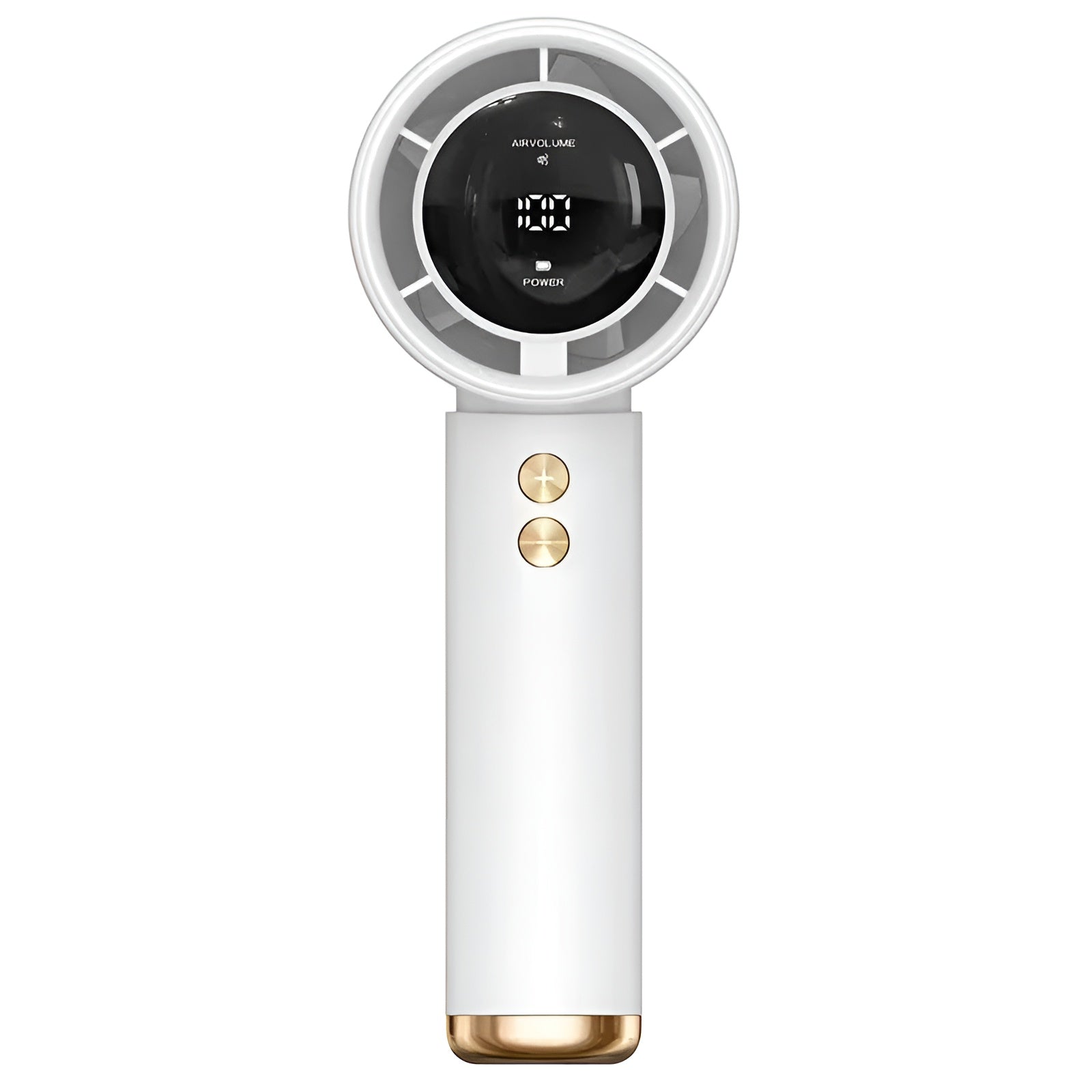 Tragbarer Mini-Turbo-Handventilator – Digitalanzeige USB-C-Aufladung und 100 Geschwindigkeitsstufen - Weiß