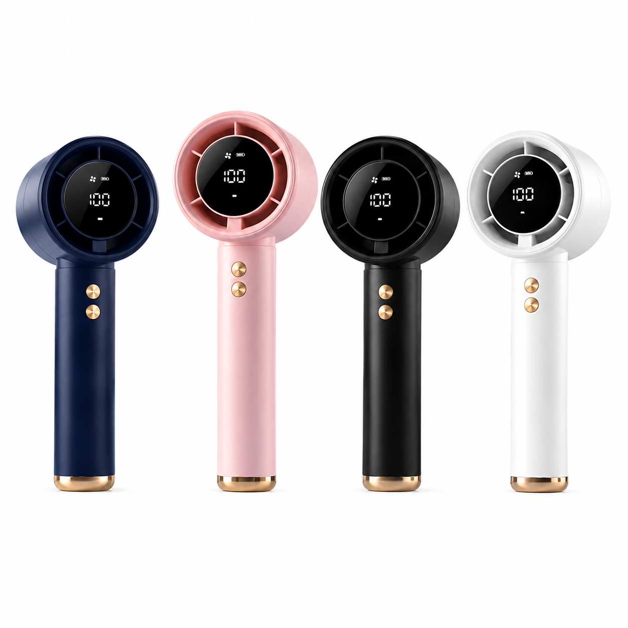Tragbarer Mini-Turbo-Handventilator – Digitalanzeige USB-C-Aufladung und 100 Geschwindigkeitsstufen - Handventilator