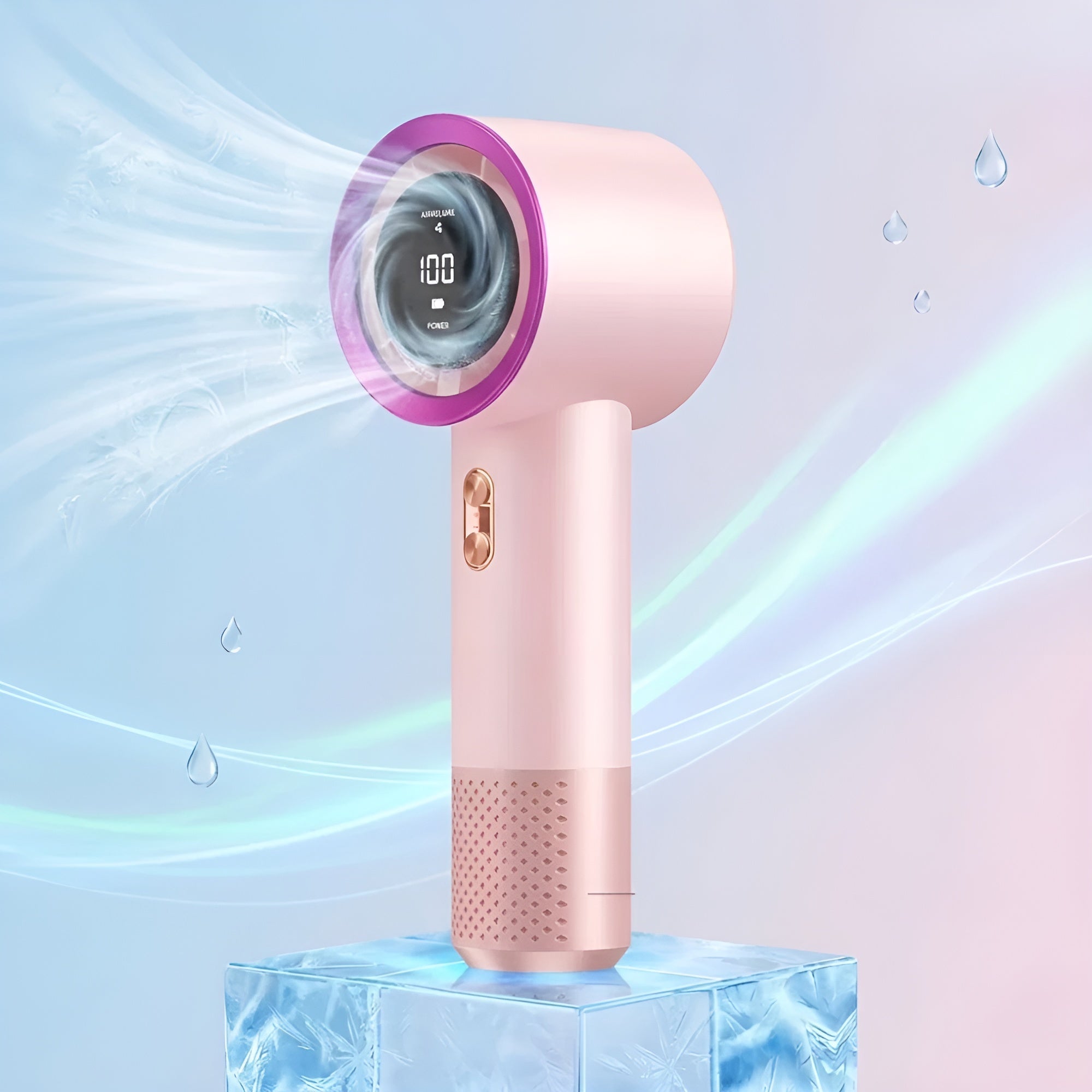 Tragbarer Mini-turbo-handventilator – Über USB Aufladbarer 5-v-hochgeschwindigkeitsventilator MIT Digitalanzeige Und 6
