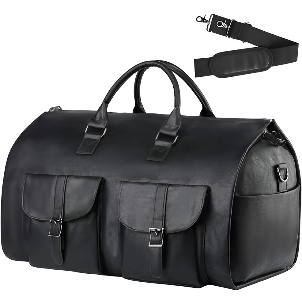 TravelHer Kleidersack faltbar – Reise-Kleidersack für Anzüge & Kleider - Mattschwarz - Handtasche