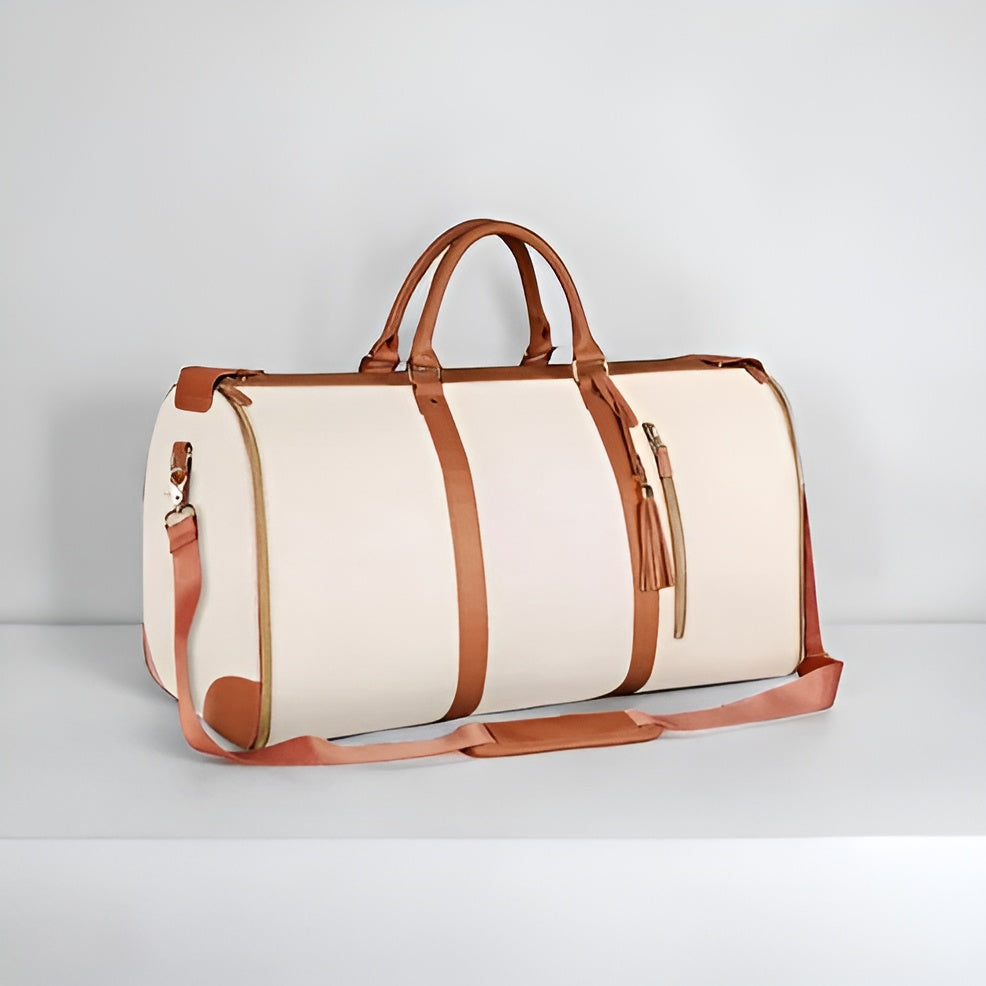 TravelHer Kleidersack faltbar – Reise-Kleidersack für Anzüge & Kleider - Weiß - Handtasche
