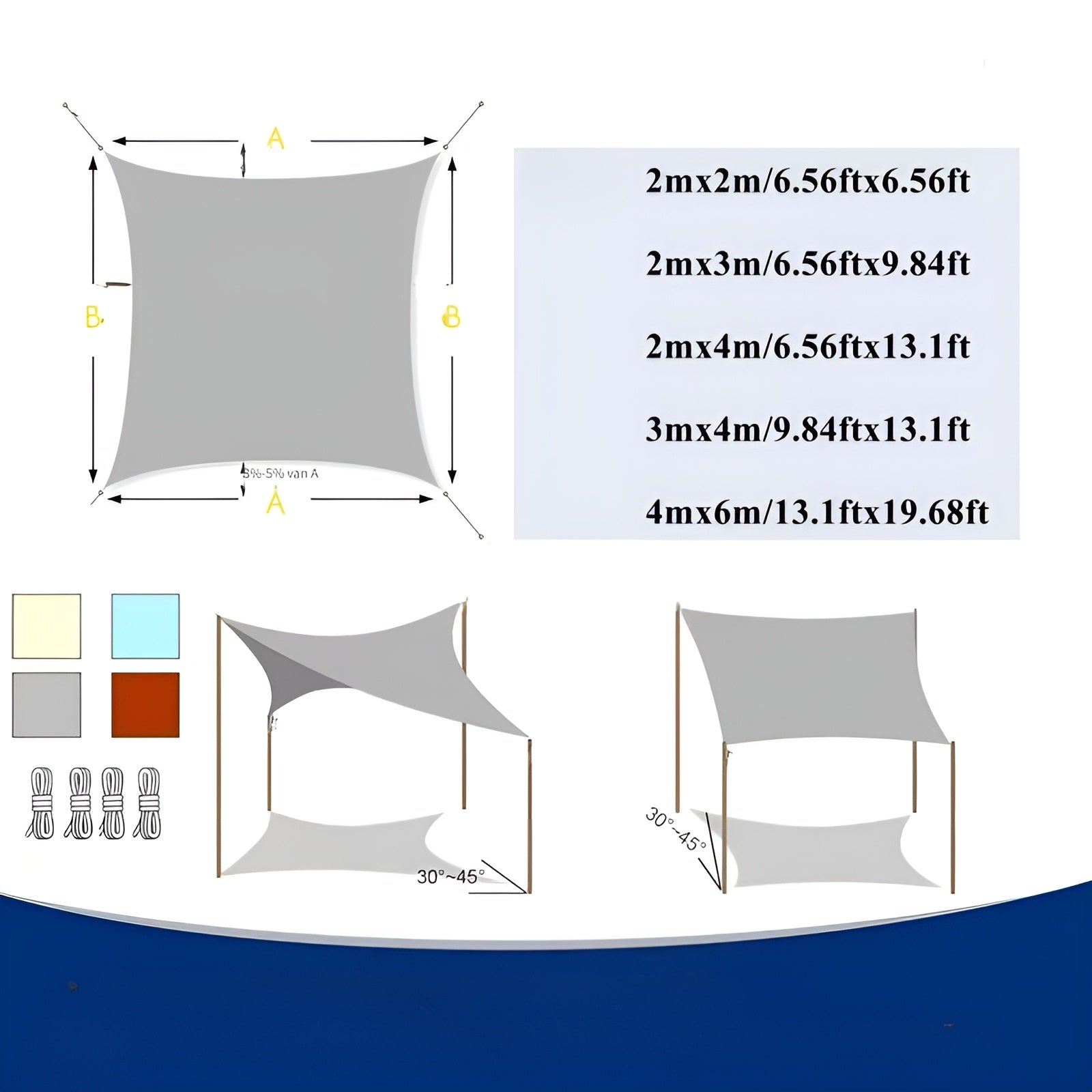 UV-beständiges Sonnensegel – Wasserdicht Windfest & Ideal für Terrasse Garten und Balkon - Sonnenschirm