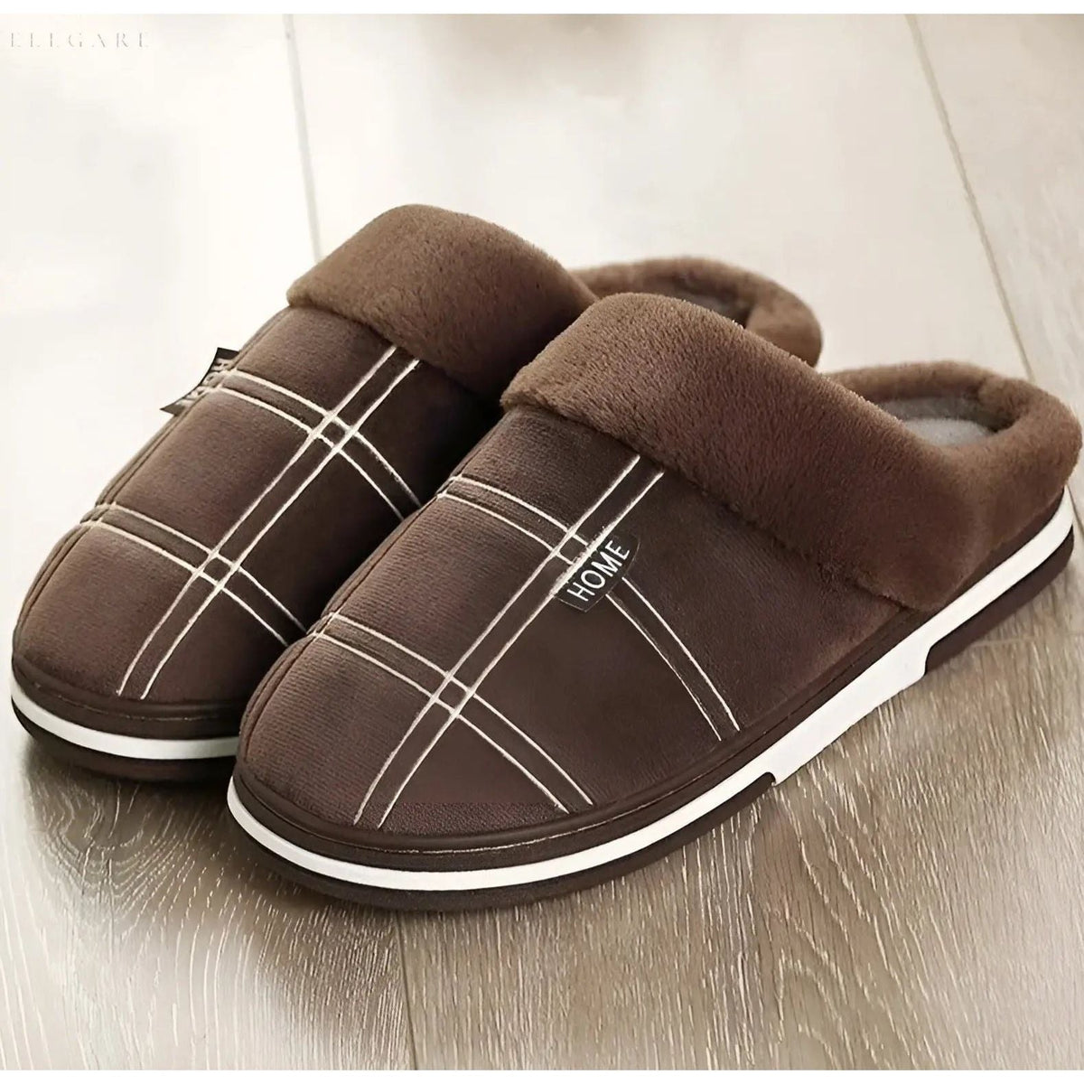 VelvetEase Slippers - Bequeme Hausschuhe aus Leinen für Herren - Brau / 42-43 - Damenschuhe