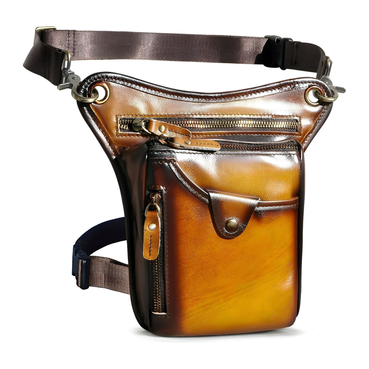 Verner Bag - Lässige Vegan Leder Gürteltasche für Herren - Braun - Handtasche