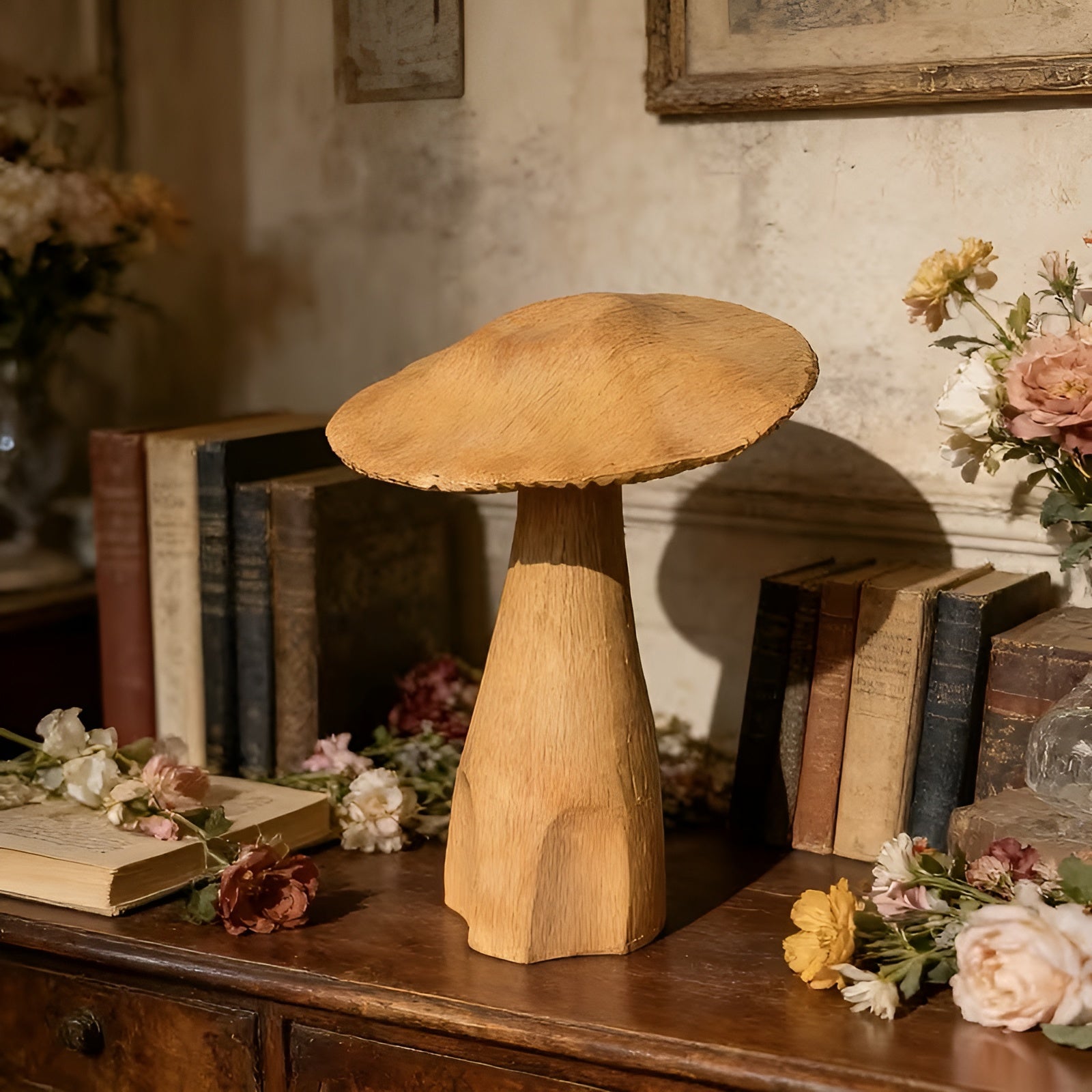 Vintage Pilz Dekofigur – Rustikale Tischdekoration | Perfekt für Café Landhausstil und als Geschenk zu Ostern