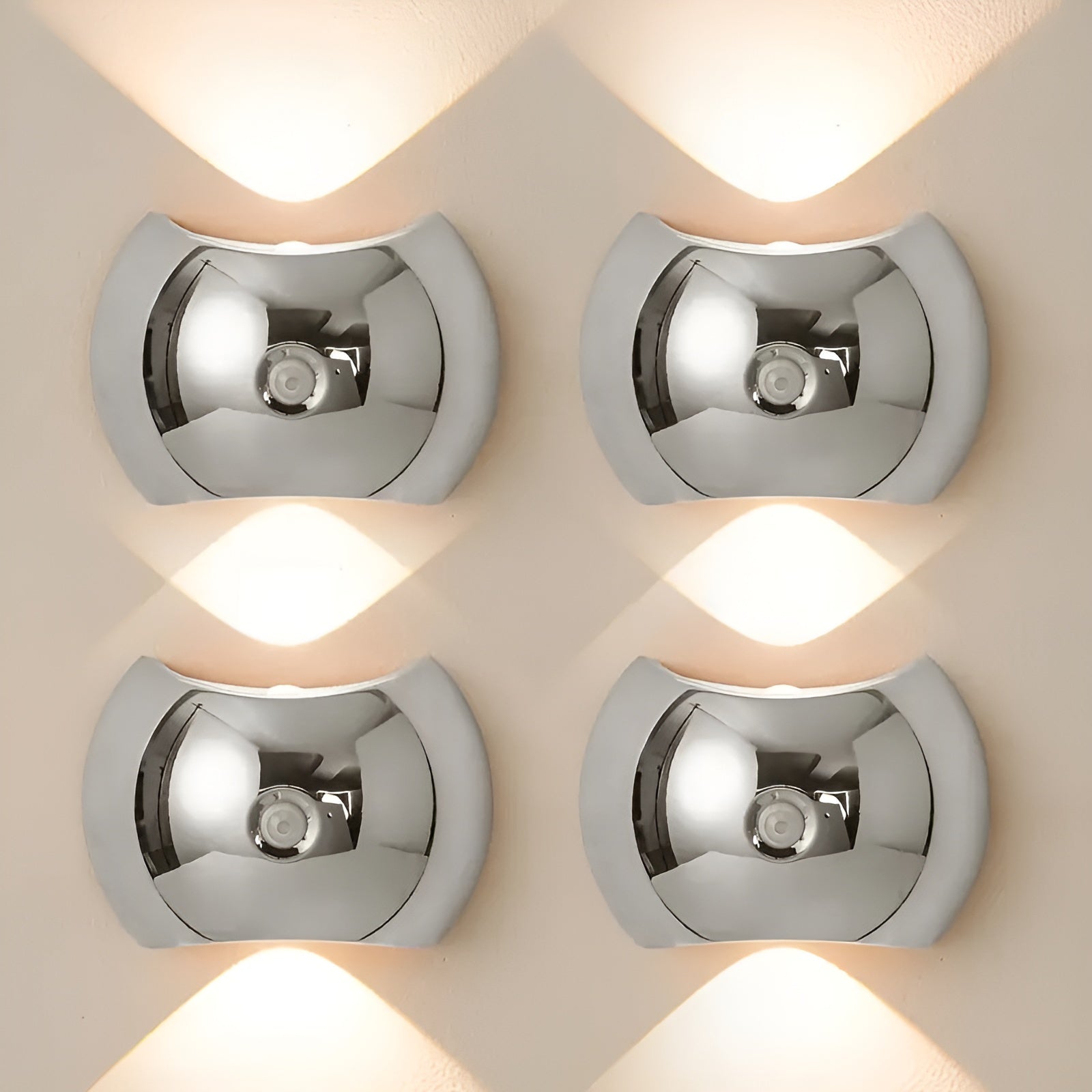 Wandleuchte mit Bewegungssensor – Duales LED-Licht Oben & Unten | Magnetisch & Tragbar - 4 / Chrom - Wandlampe