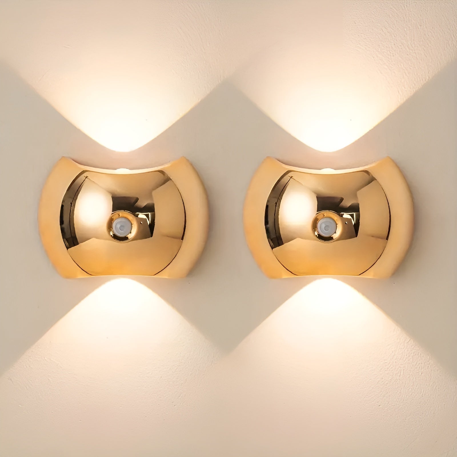 Wandleuchte mit Bewegungssensor – Duales LED-Licht Oben & Unten | Magnetisch & Tragbar - 2 / Gold - Wandlampe
