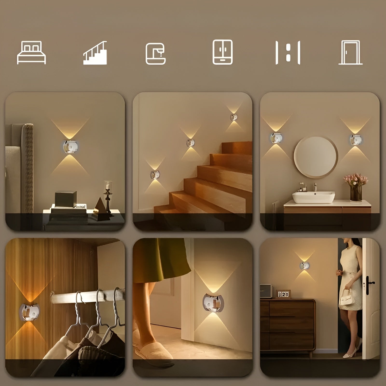 Wandleuchte mit Bewegungssensor – Duales LED-Licht Oben & Unten | Magnetisch & Tragbar - Wandlampe