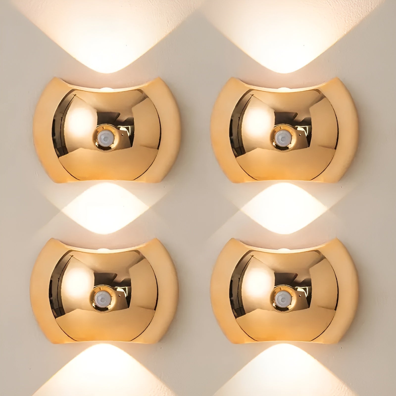 Wandleuchte mit Bewegungssensor – Duales LED-Licht Oben & Unten | Magnetisch & Tragbar - 4 / Gold - Wandlampe