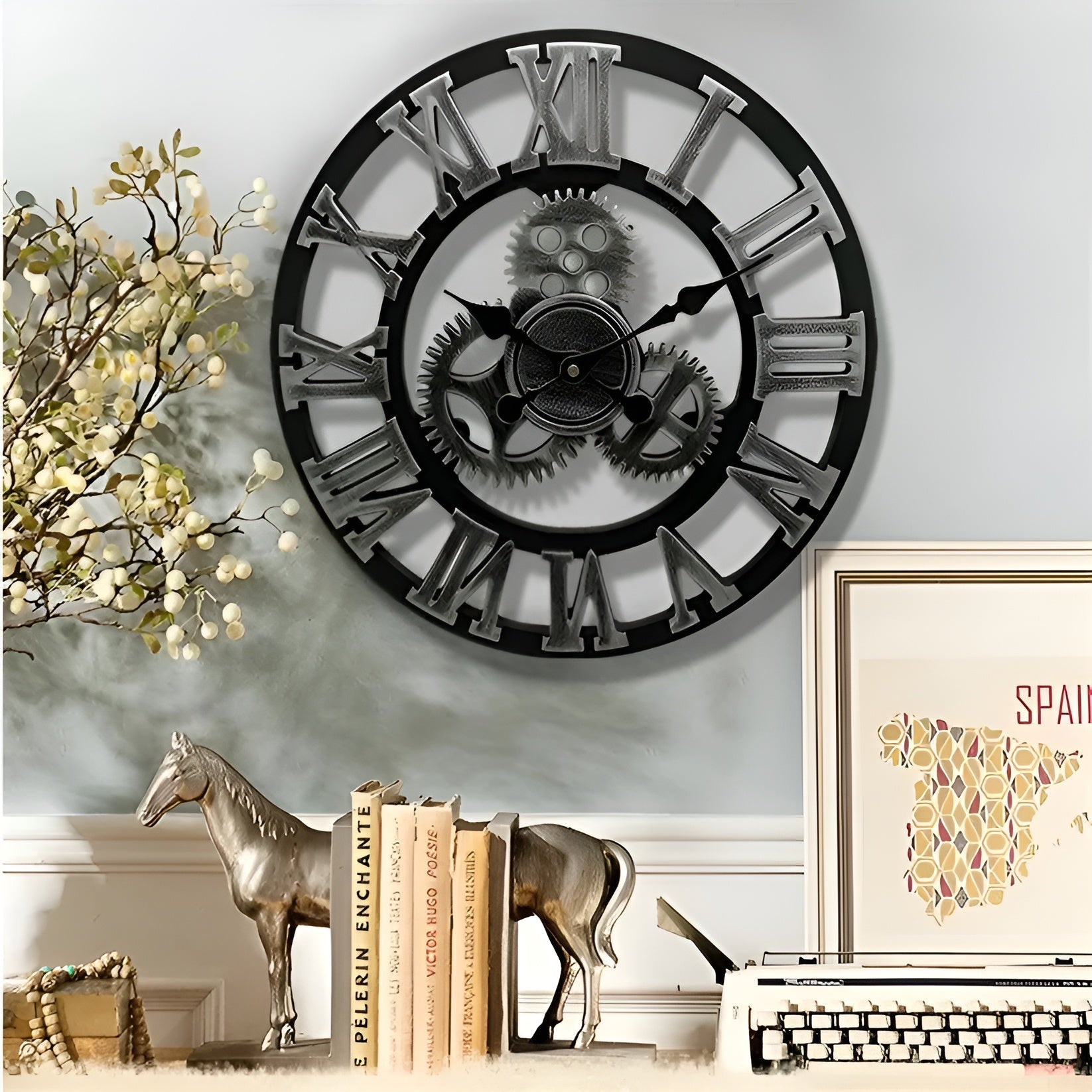 Wanduhr im Zahnrad-Design – Industrieller Look für stilvolle Wanddeko - Wanduhr