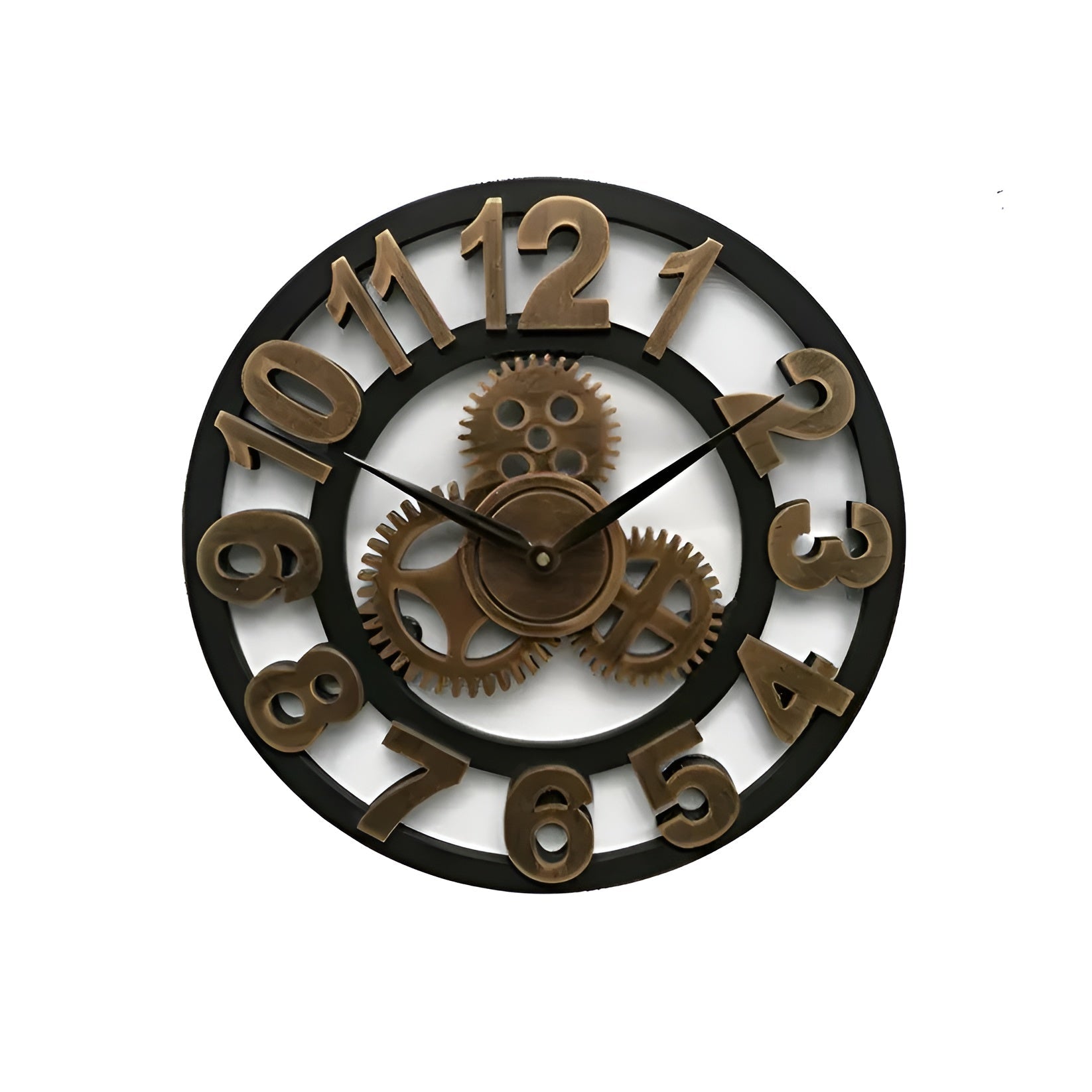 Wanduhr im Zahnrad-Design – Industrieller Look für stilvolle Wanddeko - 30cm / D - Wanduhr