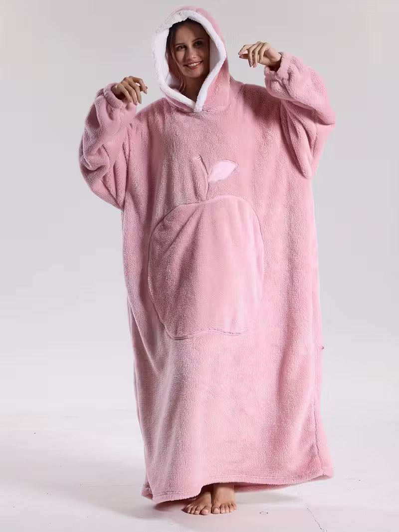Hoodie-Decke in Rosa – Gesamtansicht