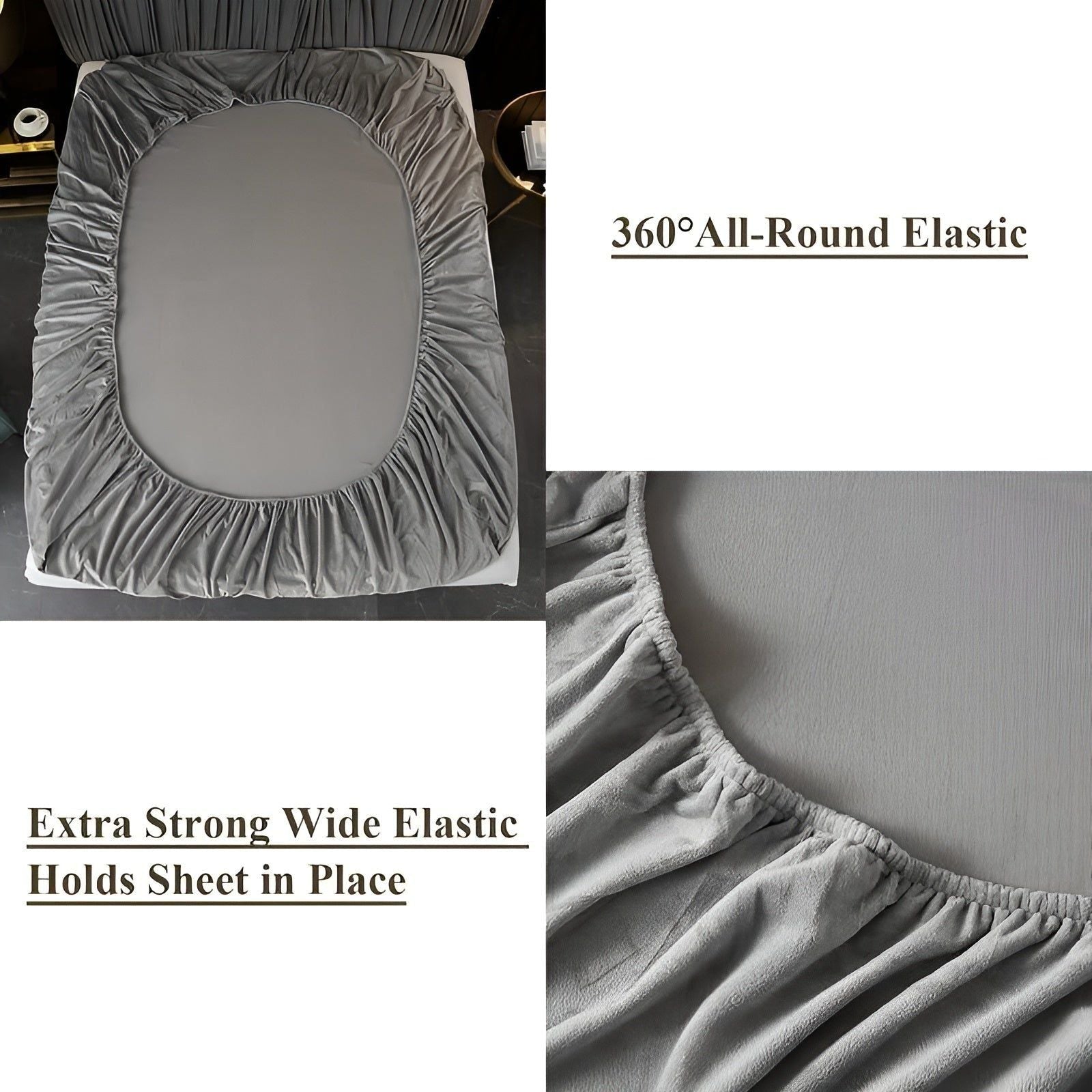 WarmVelvet Set - Luxuriöses weiches Samt-Spannbettlaken und Kissenbezug-Set - Bettwäsche-Set