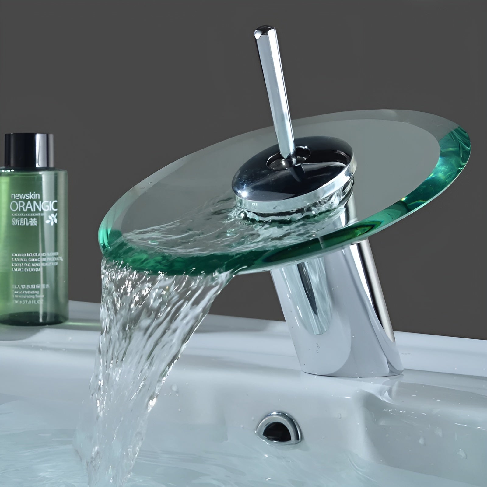 Waschtischarmatur mit Wasserfall – Stilvoll und Modern | Einhebelmischer in Chrom für Badezimmer - Waschtischarmaturen
