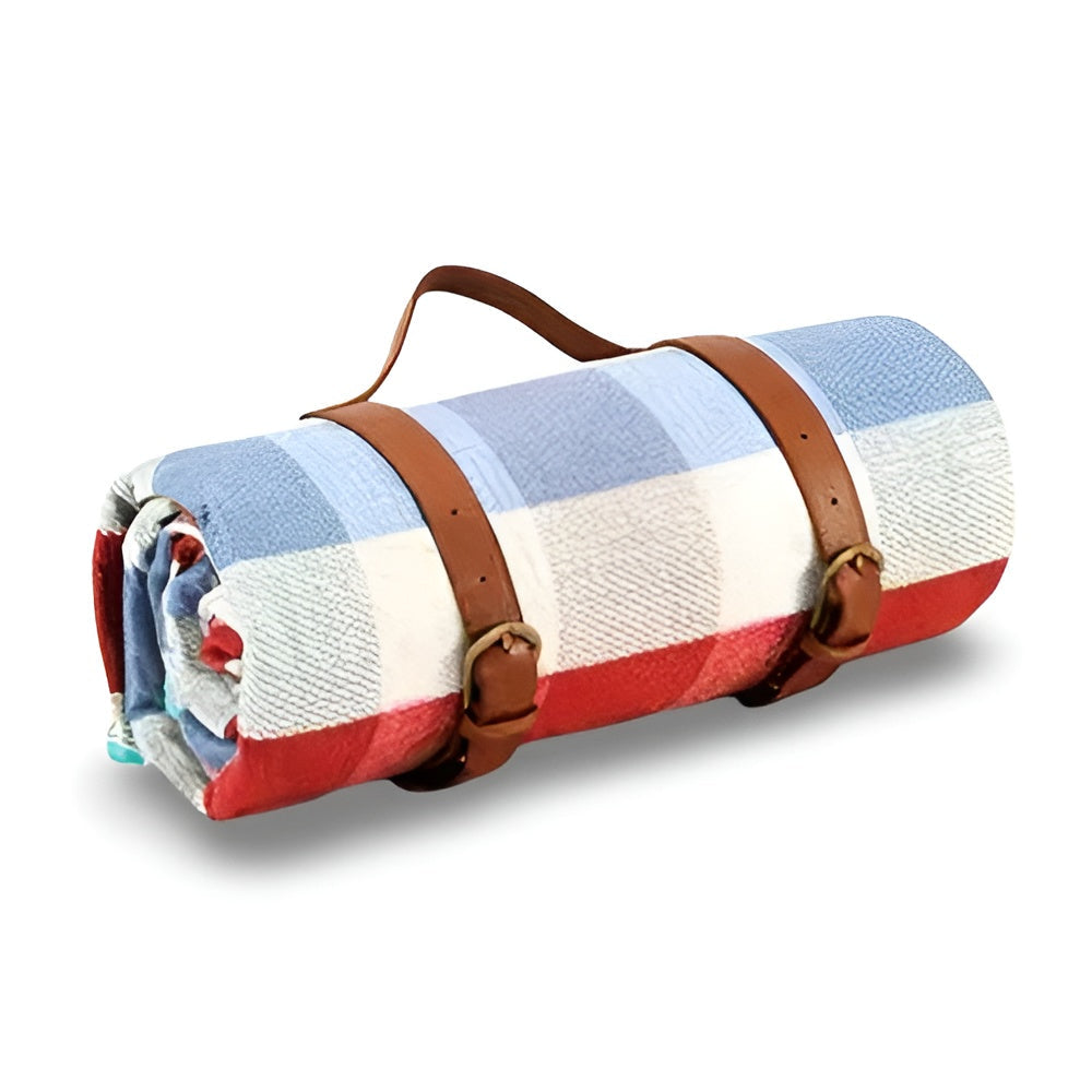 Wasserdichte Picknickdecke – faltbar und waschbar | Karomuster mit Tragegriff - Picknickdecke