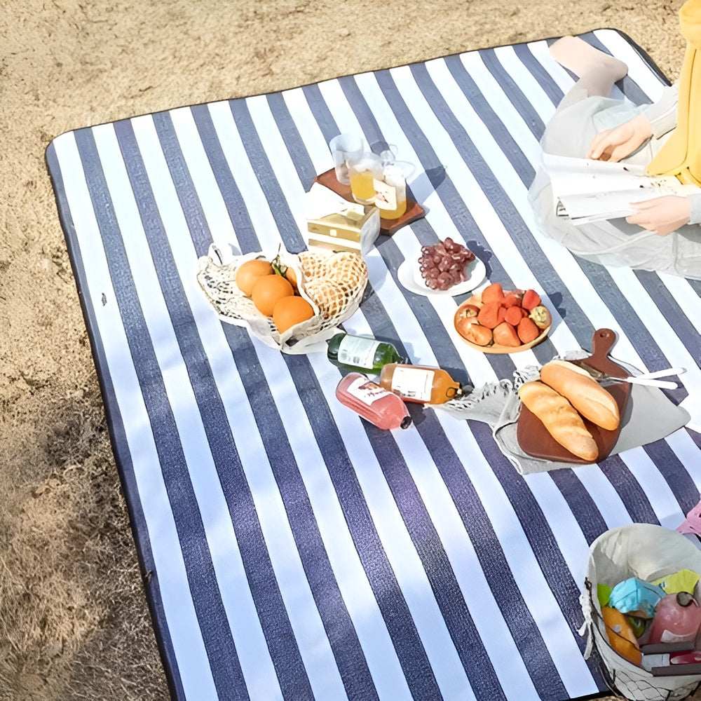 Wasserdichte Picknickdecke – faltbar und waschbar | Karomuster mit Tragegriff - Picknickdecke
