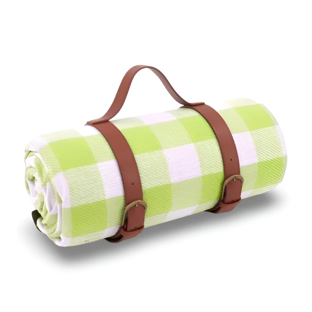 Wasserdichte Picknickdecke – faltbar und waschbar | Karomuster mit Tragegriff - Picknickdecke