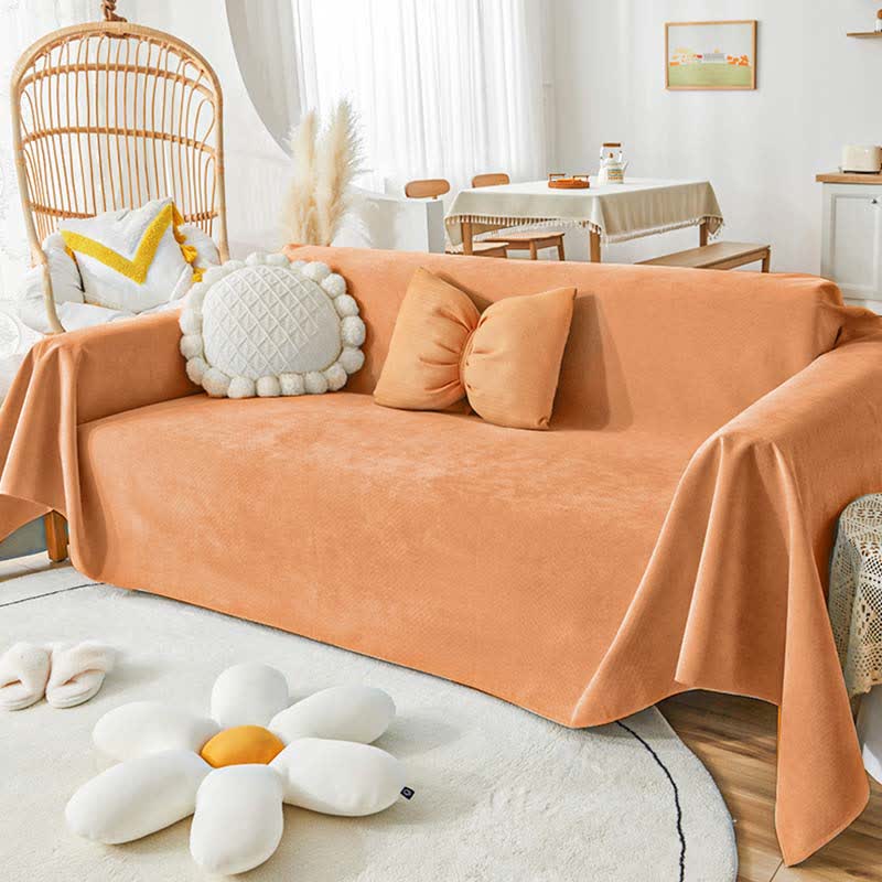 Wasserdichter Sofaschutz aus Chenille – für Hund und Haustier - Orange / 90 x 160 cm - Sofaschutz
