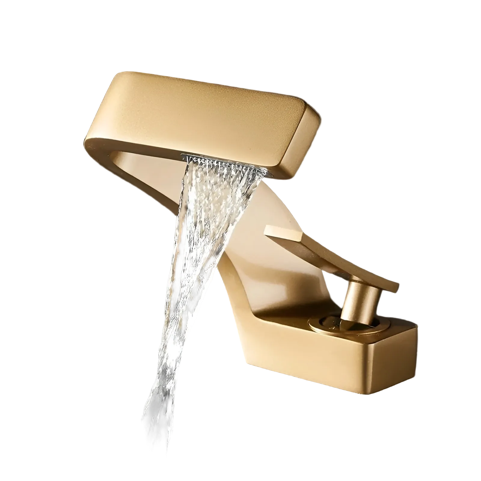 Wasserfall Wasserhahn fürs Waschbecken – Messing Armatur mit Warm- und Kaltwasser | Stilvoll für Bad und Gäste-WC