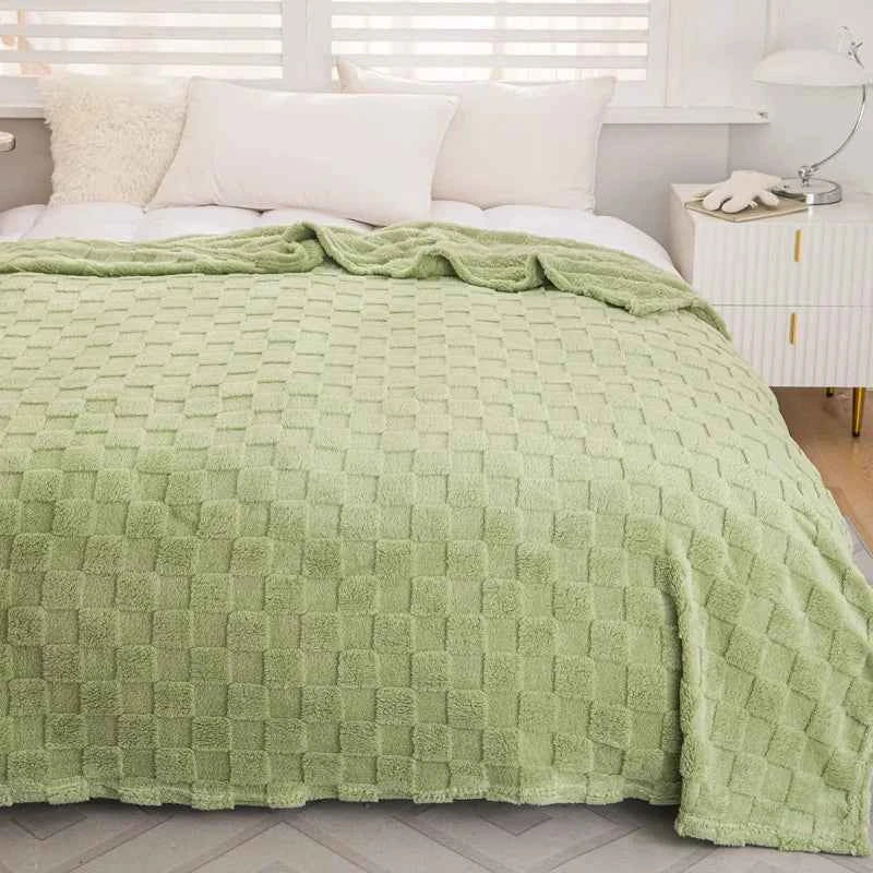 Weiche Jacquard Tagesdecke mit Karomuster – Doppelbett 200x230 cm - Tagesdecken und Plaids