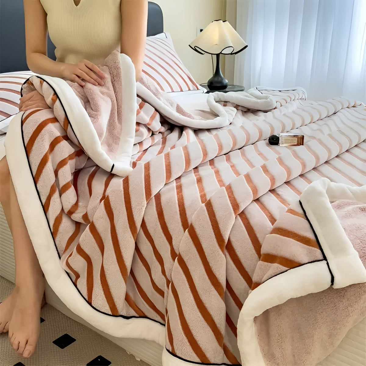 Weiche Kuscheldecke aus Milchsamt – Warm und Bequem | Perfekt für Herbst und Winter - Bohnen-Pasta / 100*149.99cm