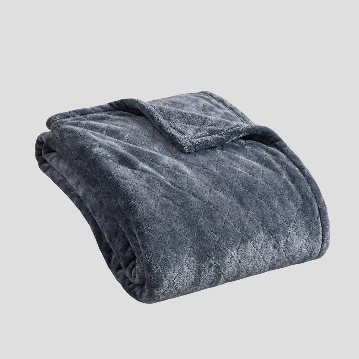 Weiche Velour-Kuscheldecke für Sofa und Bett - Grau / 70x100cm - Wohndecken und Plaids