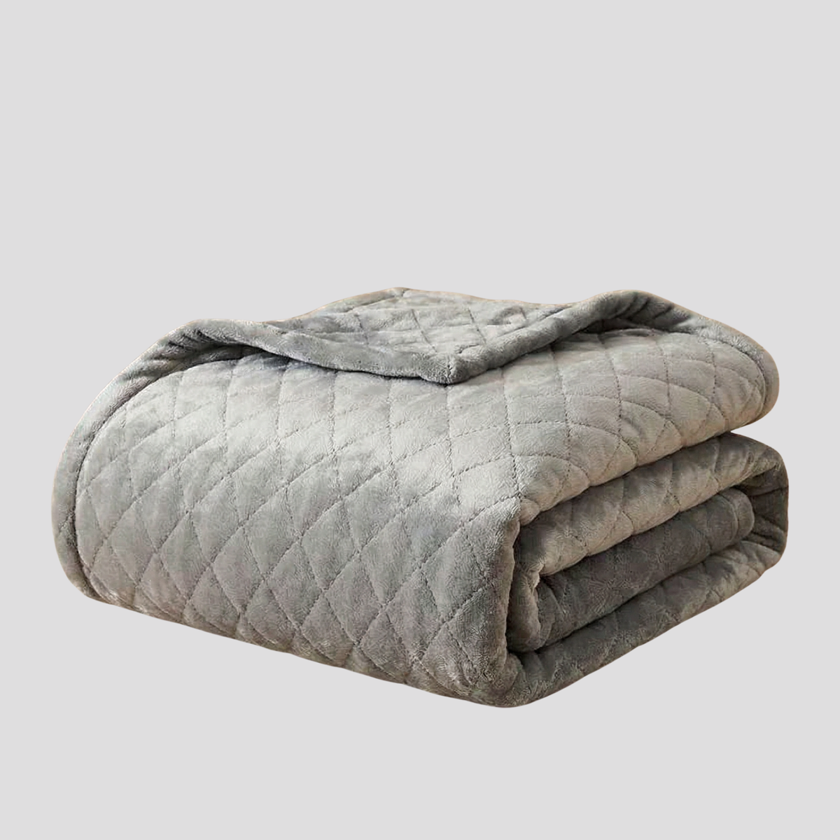 Weiche Velour-Kuscheldecke für Sofa und Bett - Hellgrau / 70x100cm - Wohndecken und Plaids