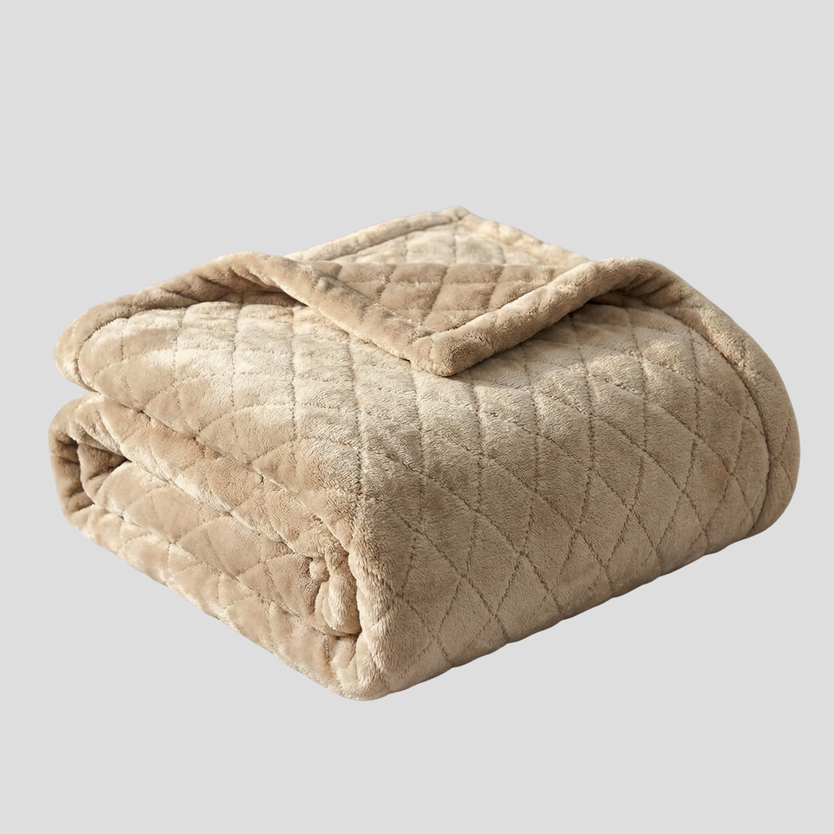 Weiche Velour-Kuscheldecke für Sofa und Bett - Khaki / 70x100cm - Wohndecken und Plaids