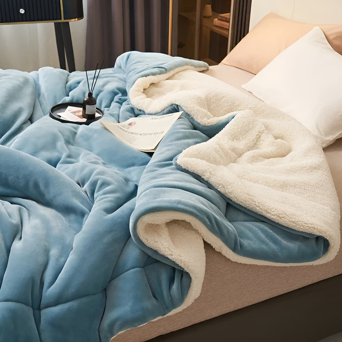 Weiches Fleeceplaid – Luksuriös und Warm | Perfekt für Schlafzimmer - Blau / 100 x 120 cm - Decke
