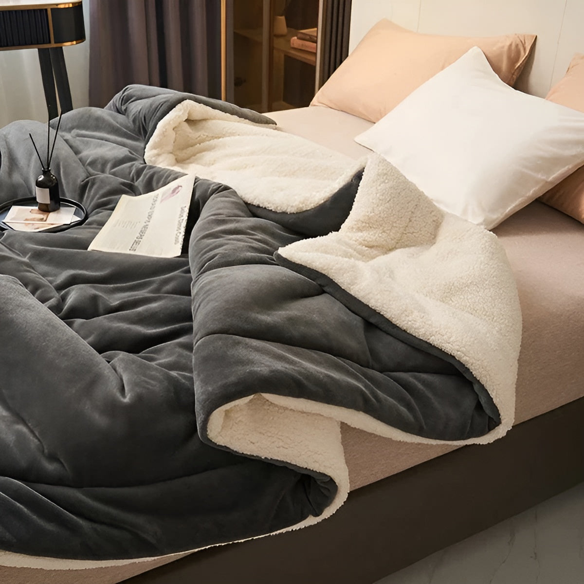 Weiches Fleeceplaid – Luksuriös und Warm | Perfekt für Schlafzimmer - Schwarz / 100 x 120 cm - Decke