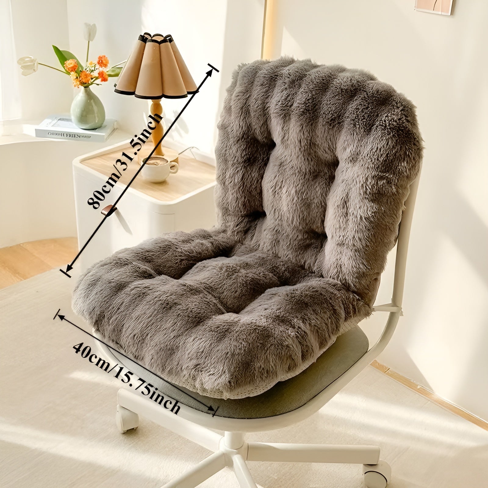 Weiches Sitzkissen aus Kunstfell – Extra Dick & Kuschelig | Perfekt für Stuhl und Sofa - Kissen