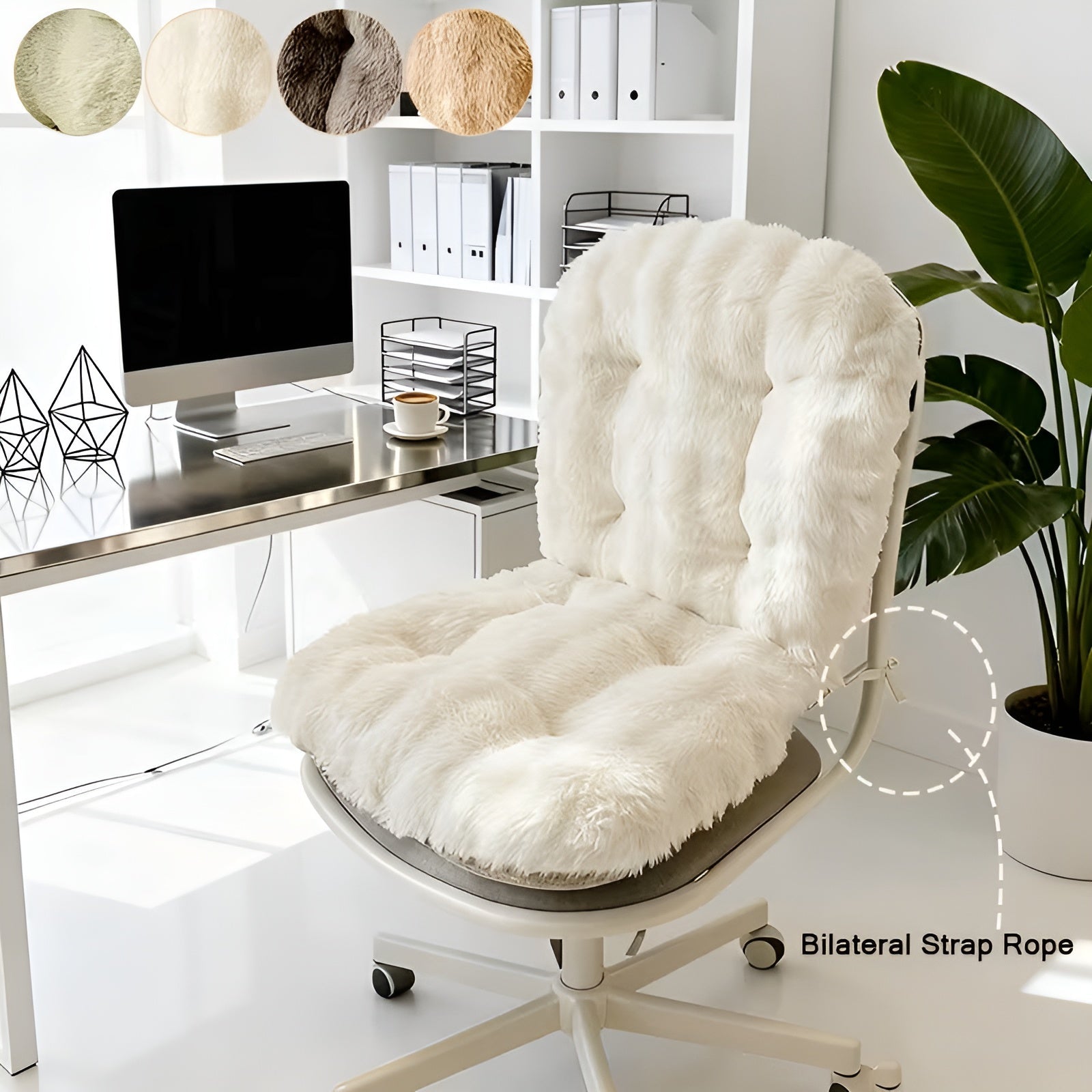 Weiches Sitzkissen aus Kunstfell – Extra Dick & Kuschelig | Perfekt für Stuhl und Sofa - Kissen