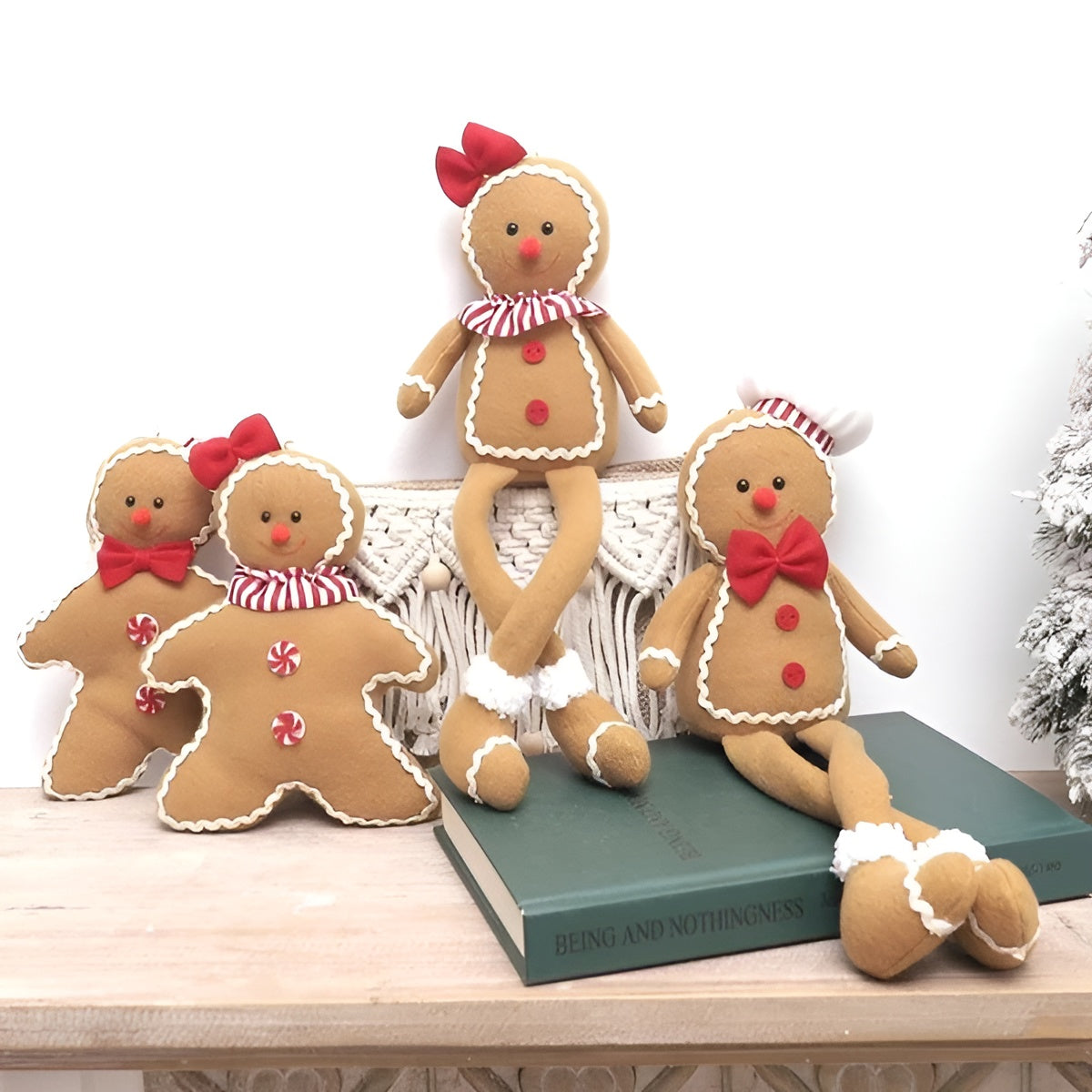 Weihnachtsbaumschmuck Lebkuchenfigur –Handgefertigtes Weihnachtsornament aus weichem Stoff - Saisonale Dekoration