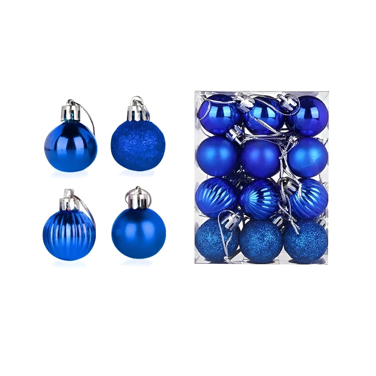 Weihnachtskugeln – Elegant und Glänzend | Dekorativ für Baum und Zuhause - Marineblau - Saisonale Dekoration