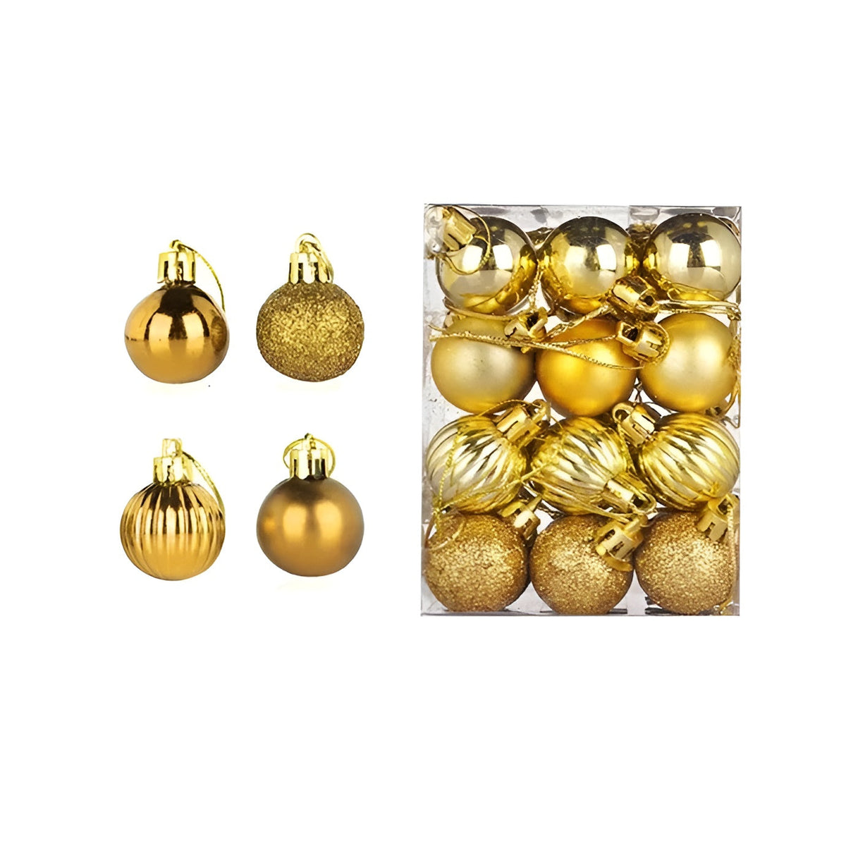 Weihnachtskugeln – Elegant und Glänzend | Dekorativ für Baum und Zuhause - Gold - Saisonale Dekoration