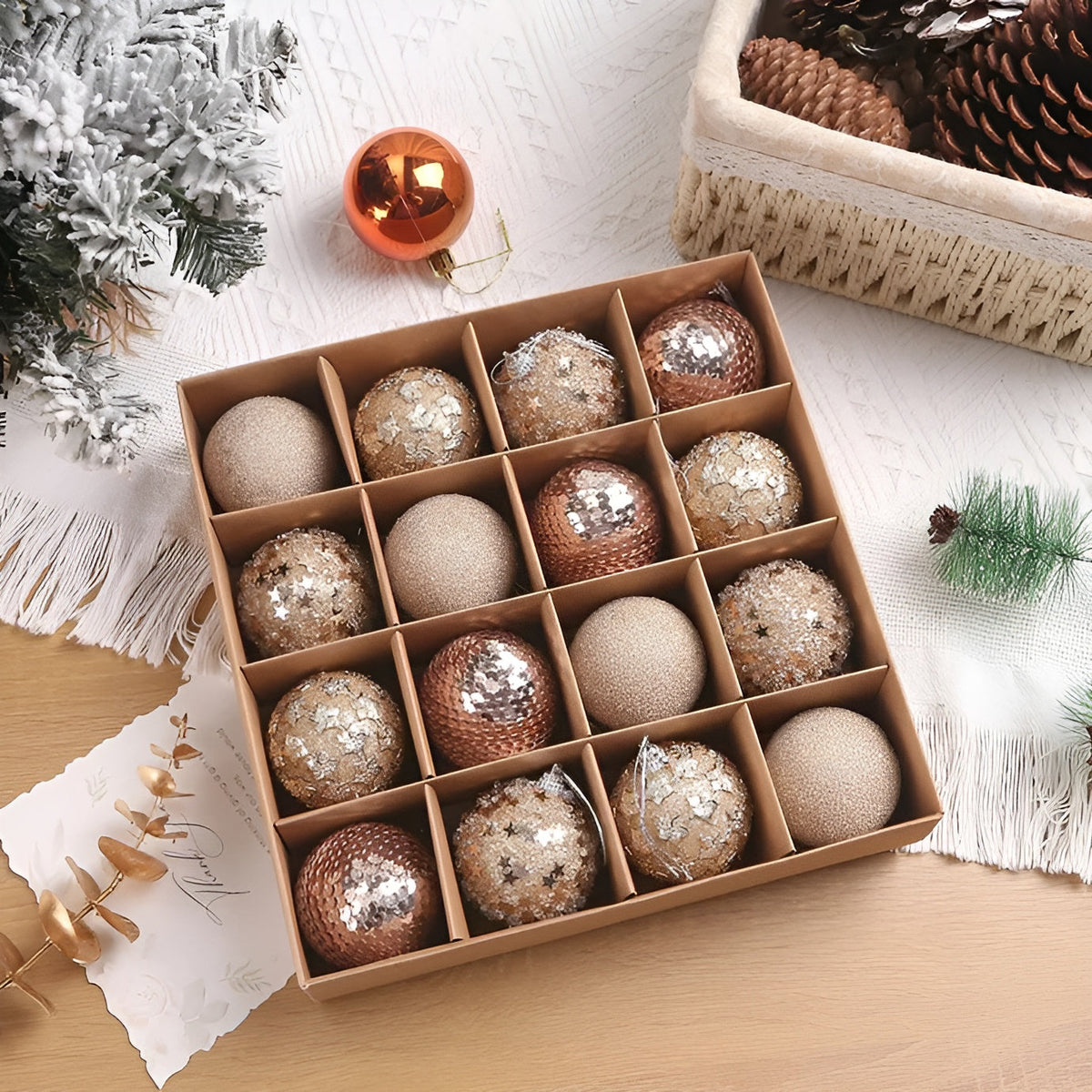 Weihnachtskugeln zum Aufhängen – Elegante & Dekorative Ornamente | Perfekt als Geschenk - Gold-Kampagne / 8 Stück