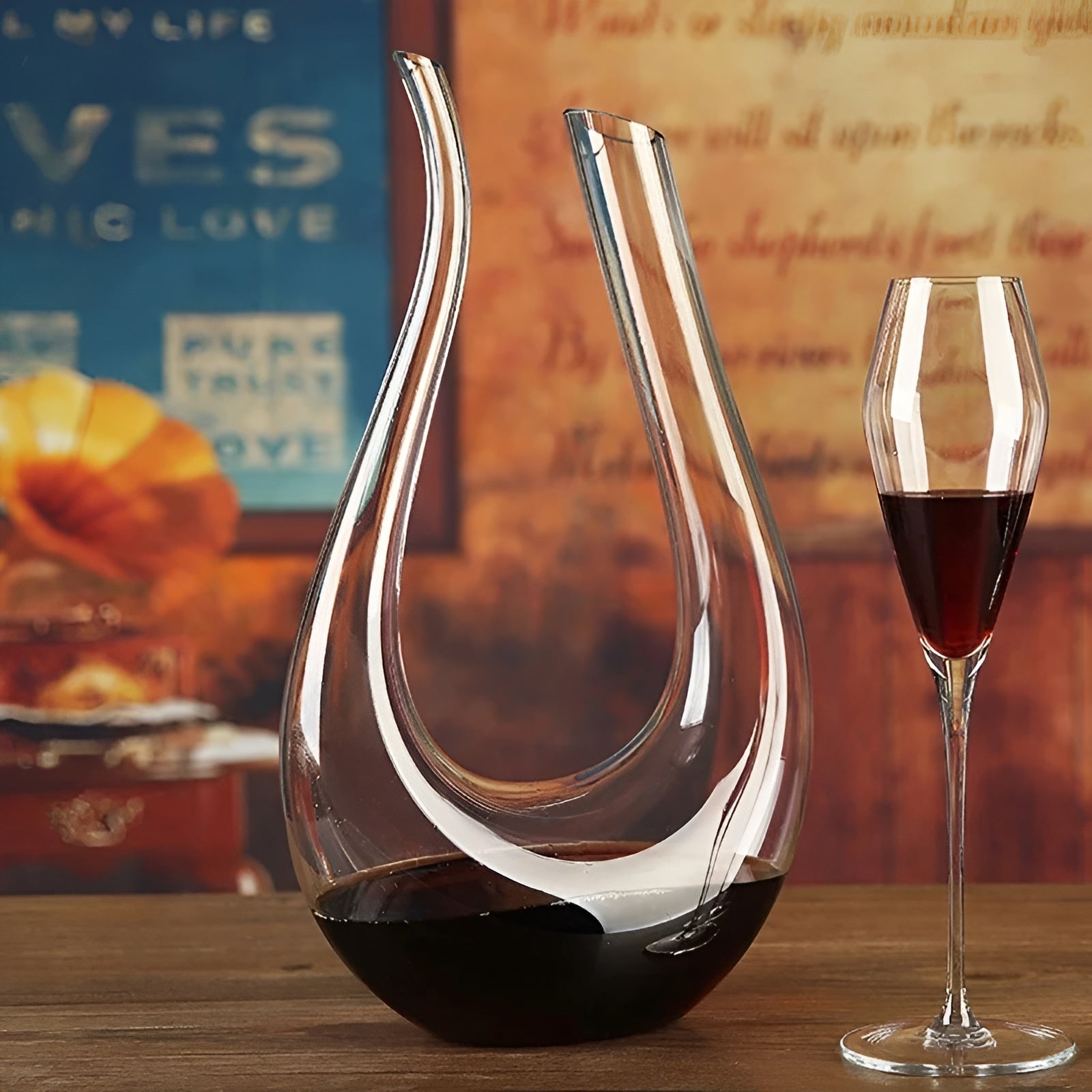 Weindekanter mit Belüfter - Mundgeblasen & Stilvoll - 1500 ml für Bar & Zuhause - Bleifreies Glas - Dekanter