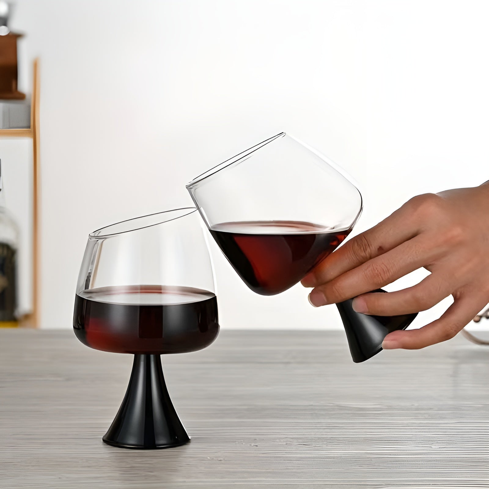 Weingläser aus Borosilikatglas – Handgefertigt mit schrägem Rand | Stilvoll für Rot- und Weißwein Ideales Geschenk - 2