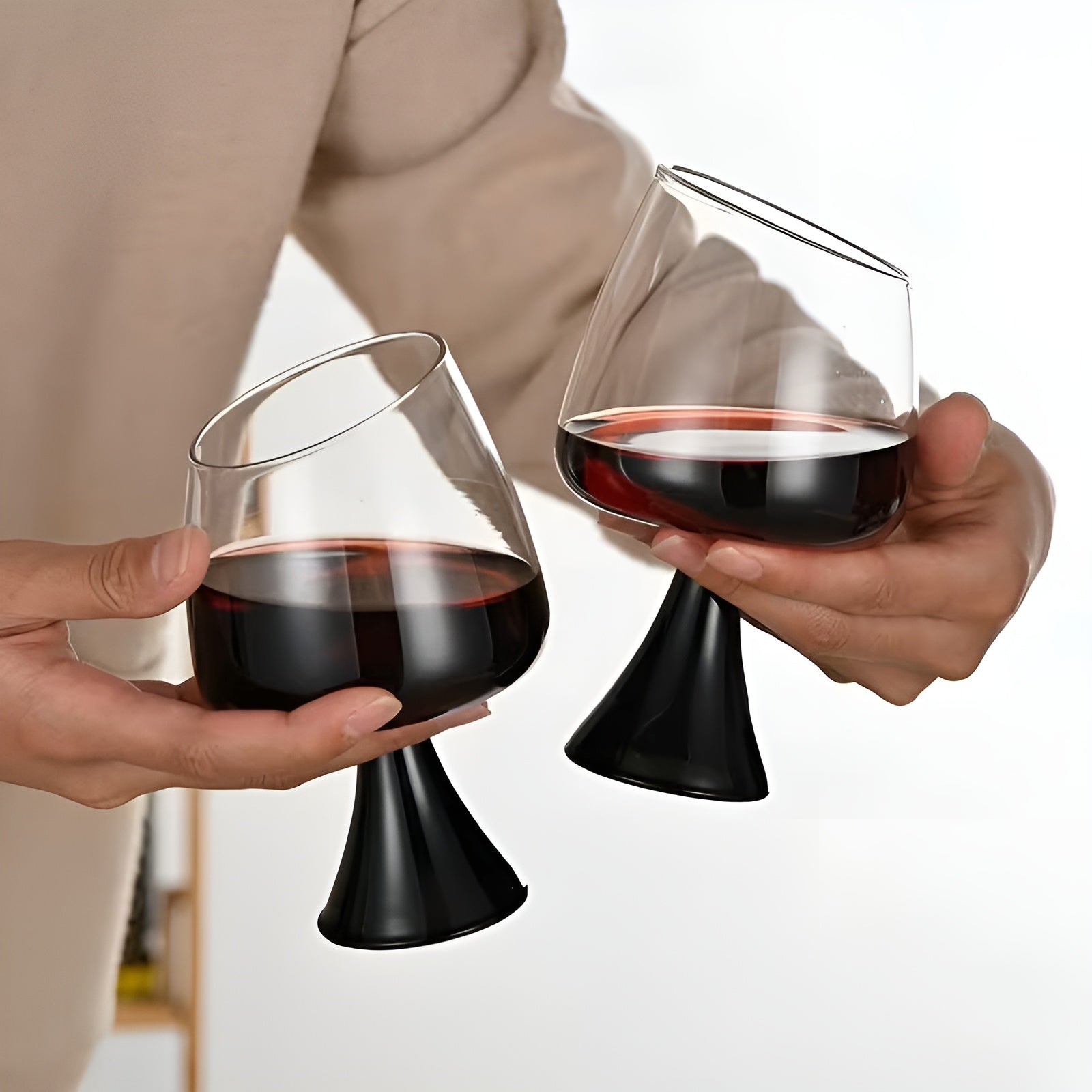 Weingläser aus Borosilikatglas – Handgefertigt mit schrägem Rand | Stilvoll für Rot- und Weißwein Ideales Geschenk - 2