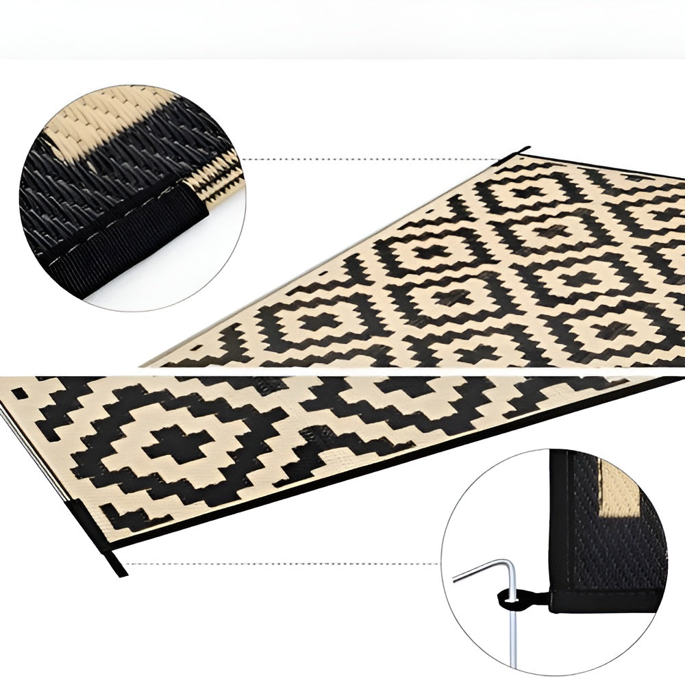 Wendbare Outdoor-Matte – Rutschfest & UV-beständig | Polypropylen mit geometrischem Design - Matte