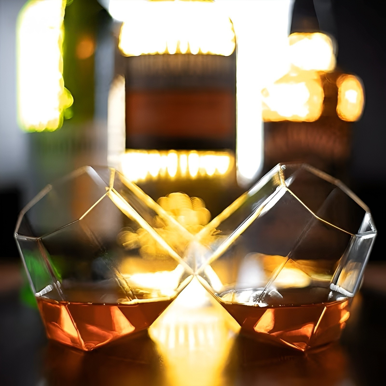 Whiskygläser-Set (4–6 Stück) – Elegantes Diamant-Design ohne Stiel | Perfekt für Whisky Wein & Cocktails - Whiskyglas