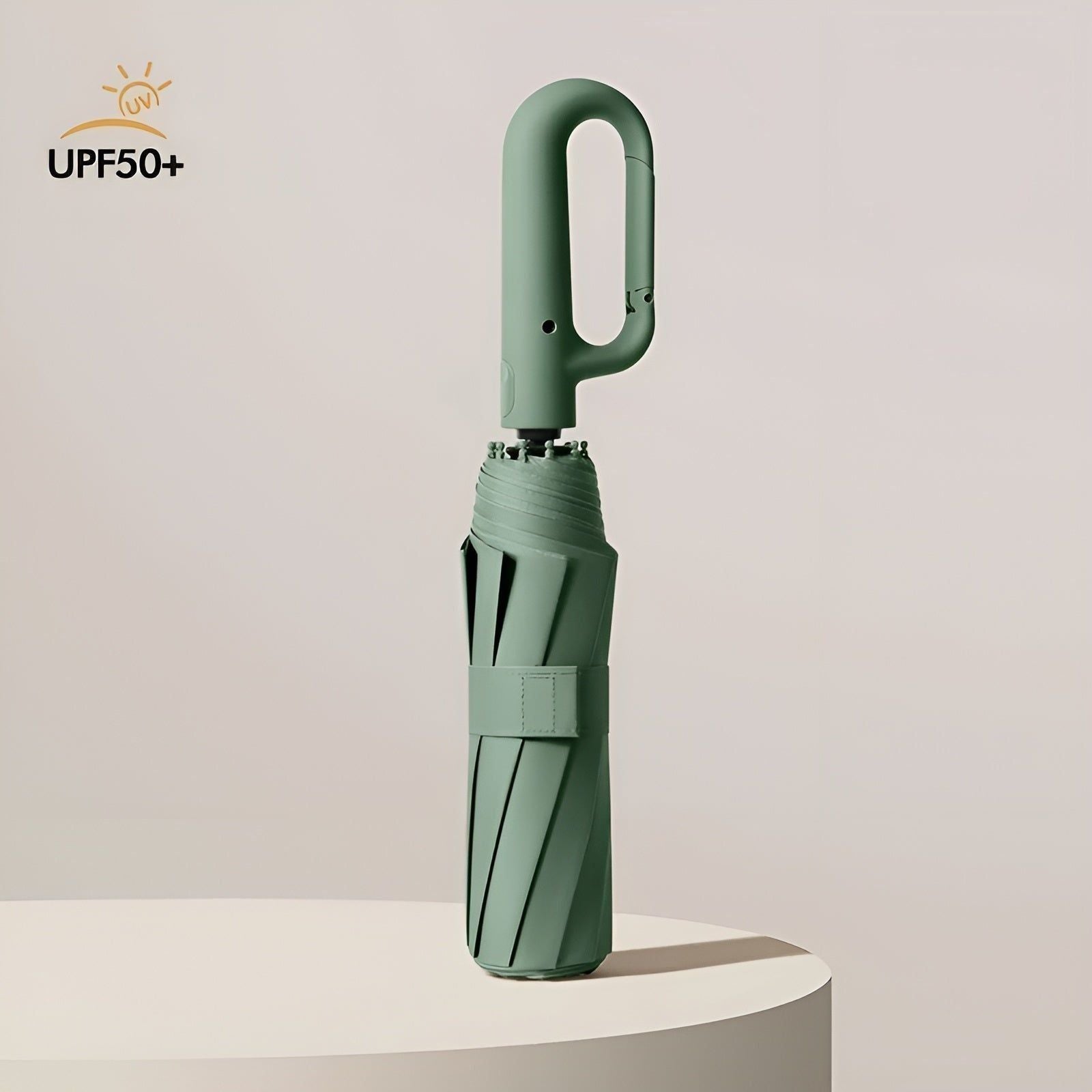 WindPro Regenschirm - Automatischer Schnallengriff Faltregenschirm - Grün - Taschenschirm