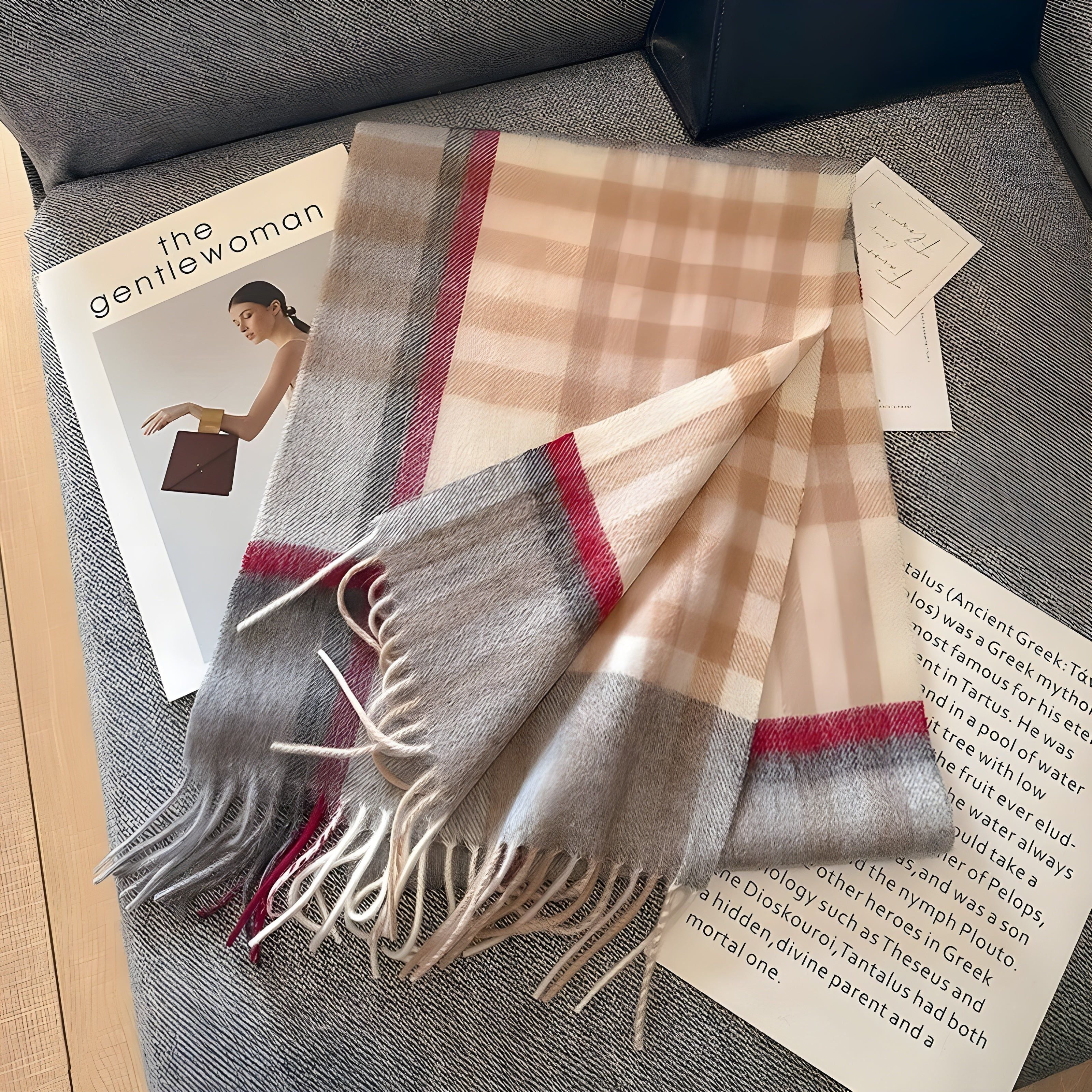Winterschal mit Karomuster – Weich und Stilvoll Kaschmir | Perfekt für Damen im Herbst & Winter - Wohnzubehör