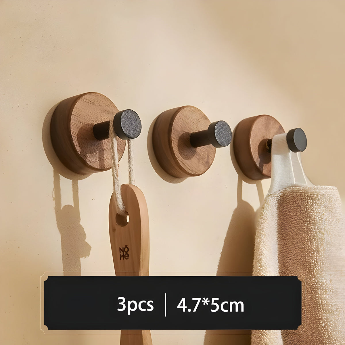 WoodenGrip Hook - Wandhaken aus Holz im Nordischen Stil - A-3PCS - Wandhaken