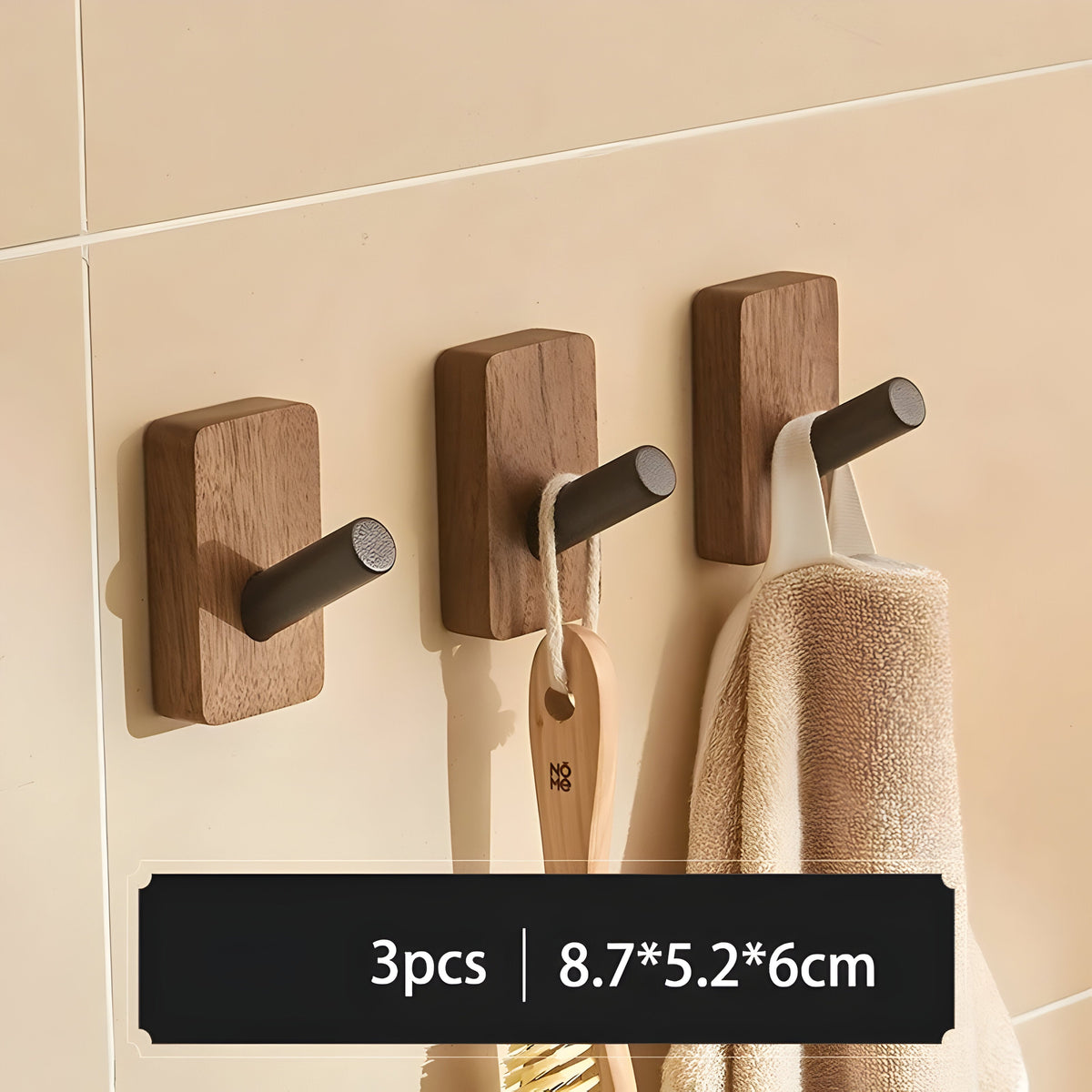 WoodenGrip Hook - Wandhaken aus Holz im Nordischen Stil - B-3PCS - Wandhaken