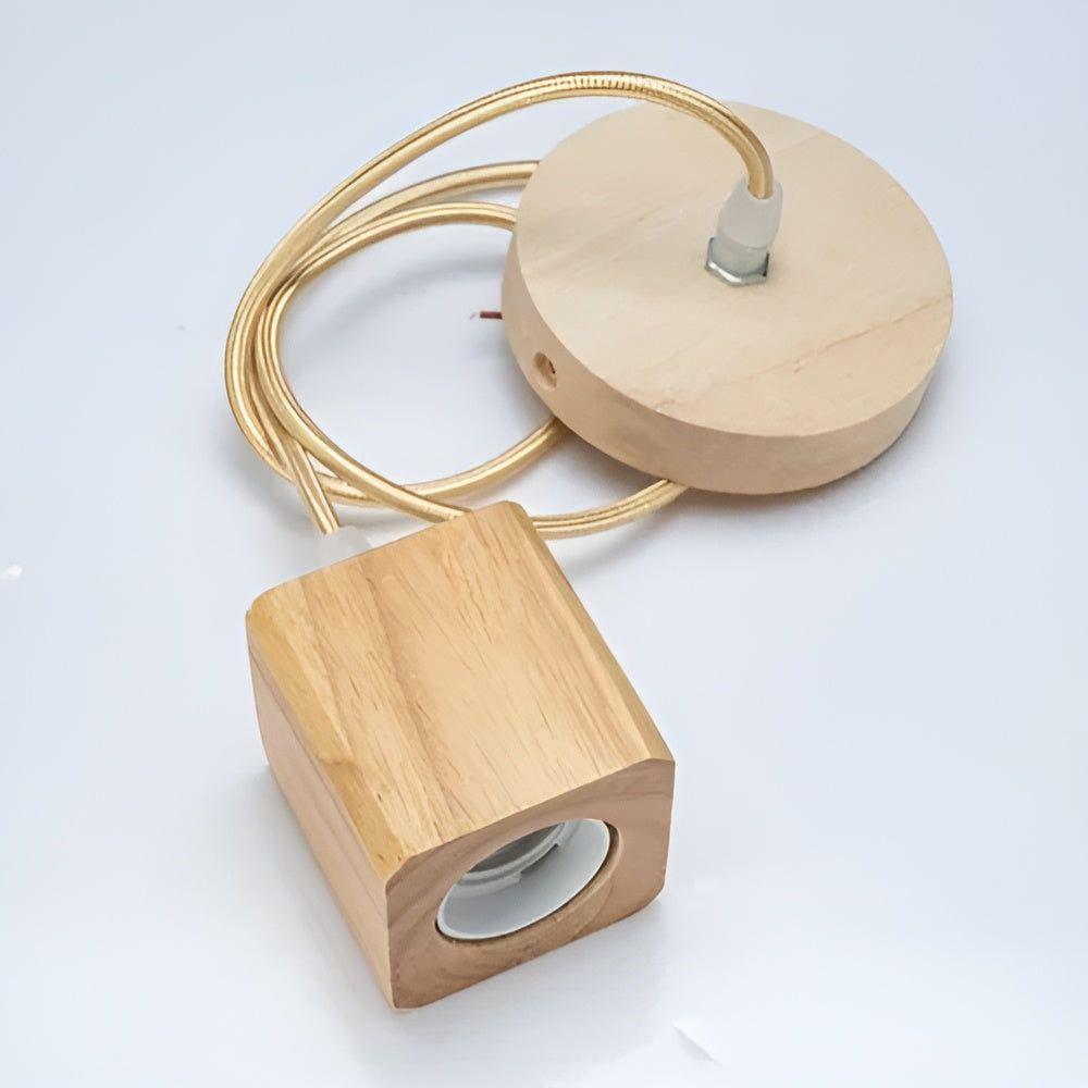 WoodGlow Light - Italienische Gewerbliche Holz Hängelampe - Quadratische HängeLampe - Pendelleuchte