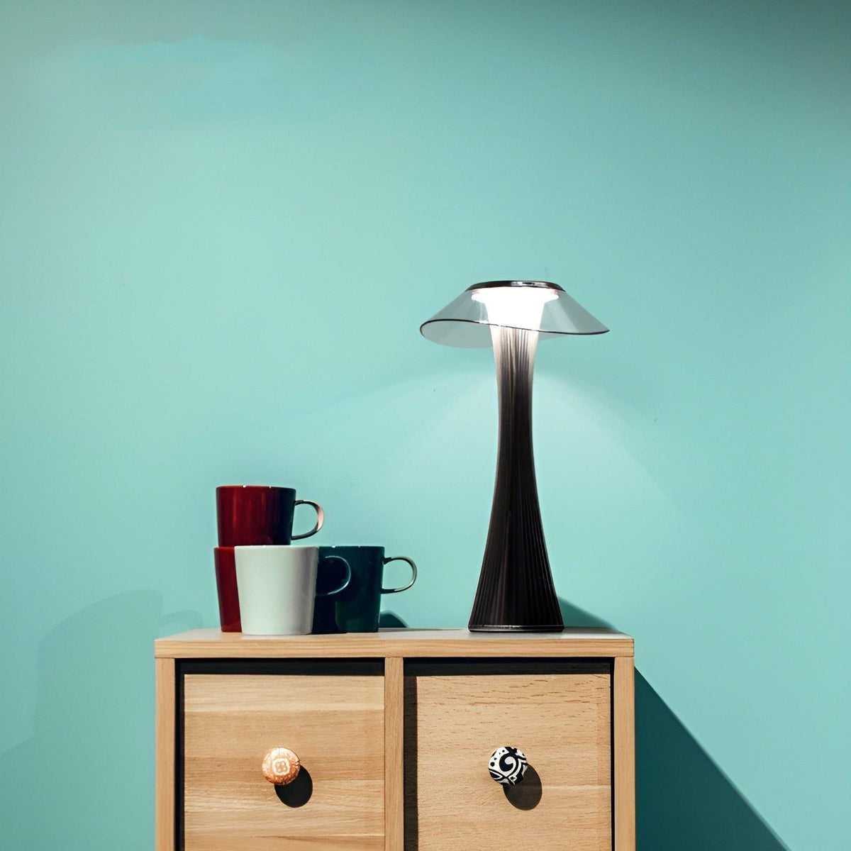 Gior Tischlampe - Wiederaufladbar Italienisch Kristall Nachttischlampe mit Smart Touch - Tischlampe