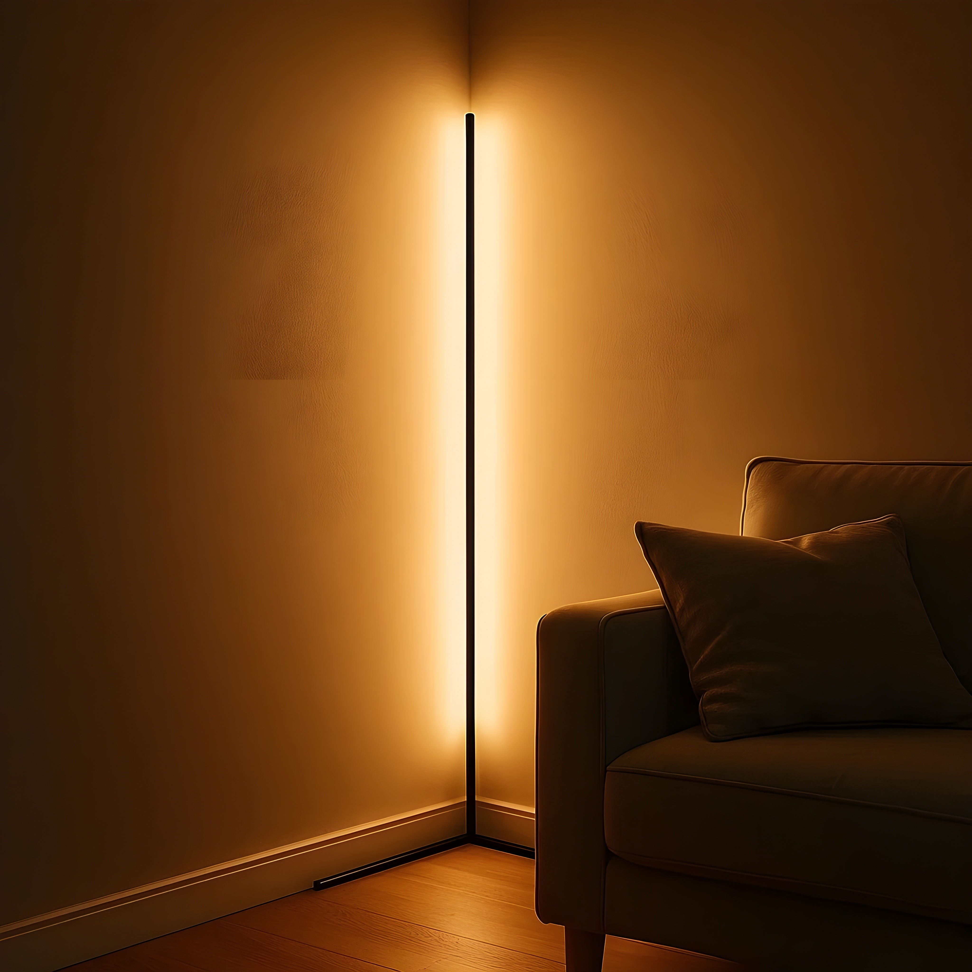 LED-Eck-Stehlampe – Dimmbar mit Fernbedienung | Moderne Beleuchtung für Wohnzimmer & Schlafzimmer