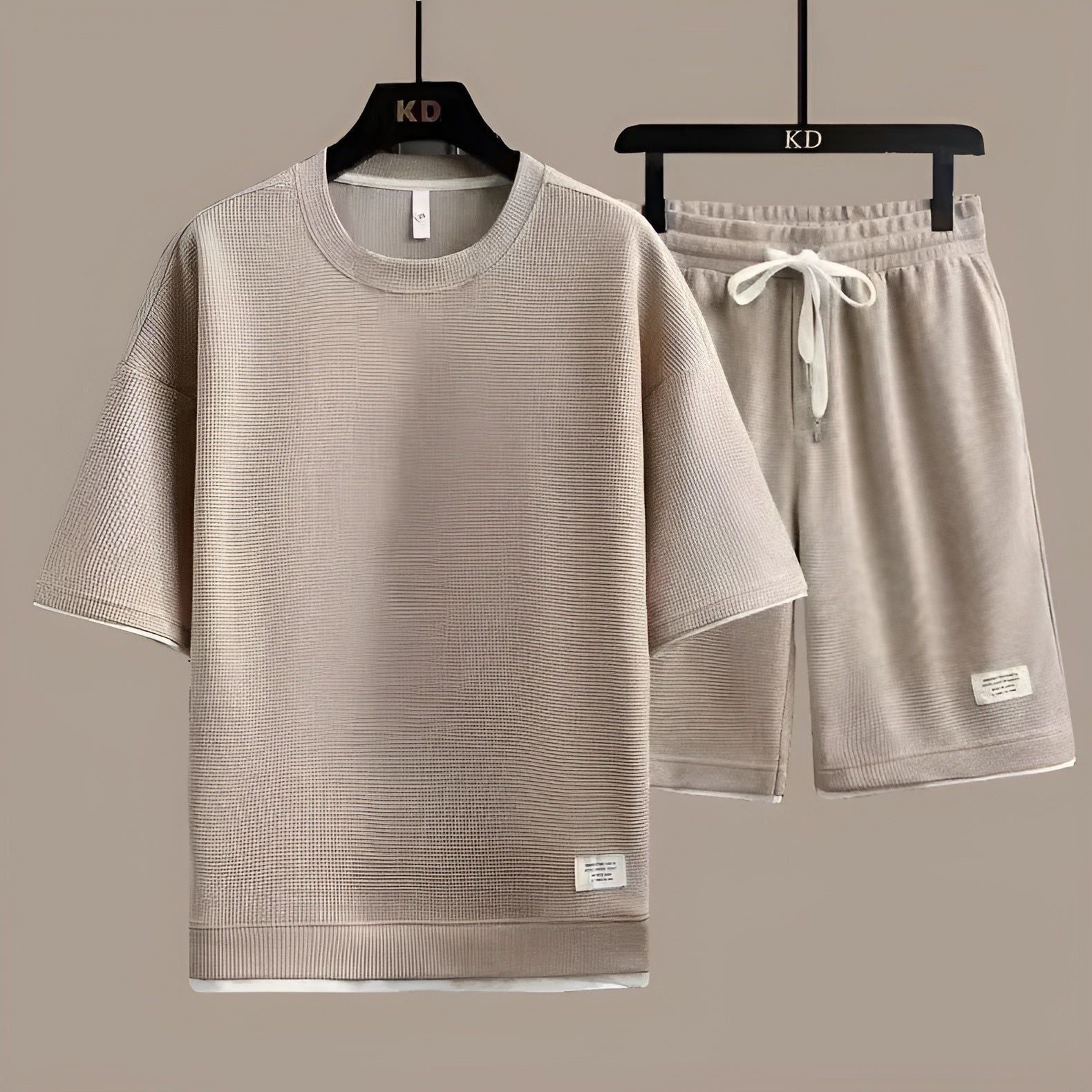Zweiteiliges Herren-Set – Lockeres Freizeithemd & Hose | Bequem und Stylisch für den Sommer - Beige / XS - Herren-Set